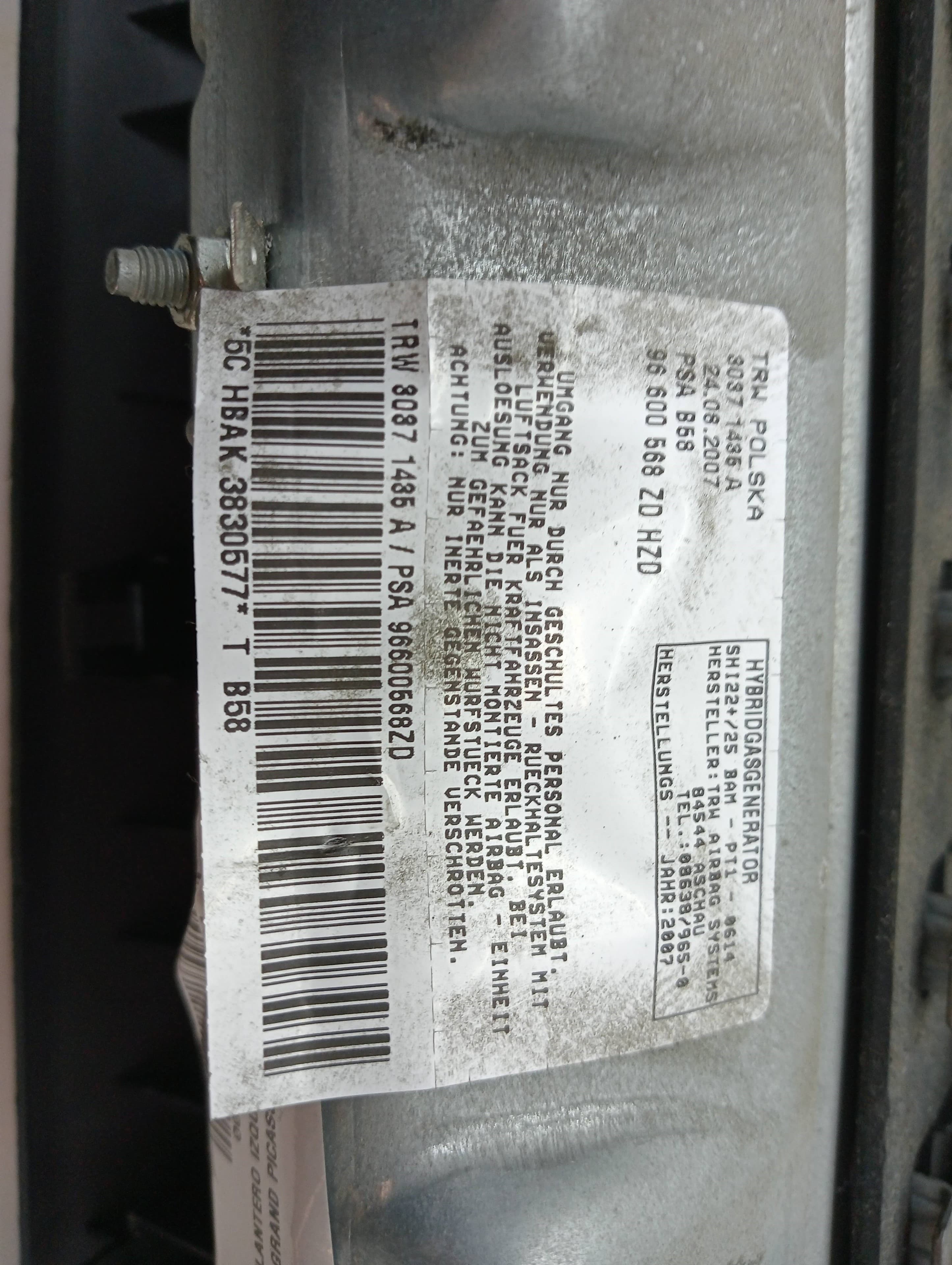 Airbag delantero izquierdo CITROEN C4 GRAND PICASSO 2