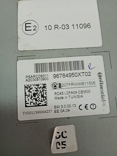 Sistema audio / radio cd CITROEN C3 PICASSO 2