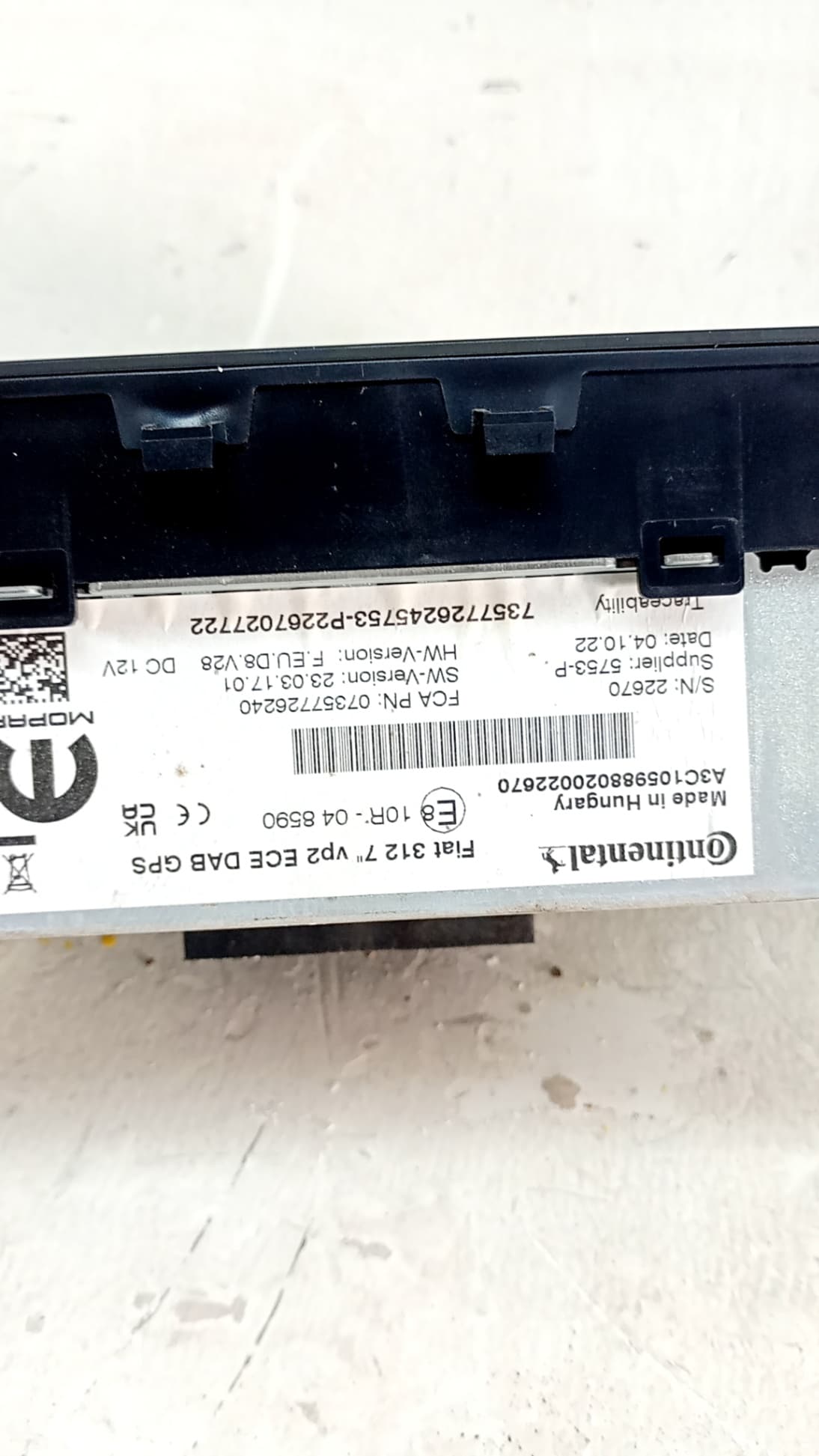 Pantalla multifuncion FIAT 500 CABRIO (150)