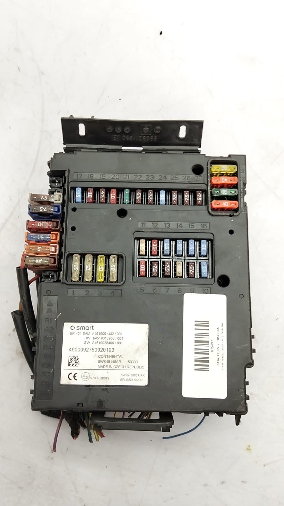 Caja reles / fusibles SMART FORTWO COUPE (451)