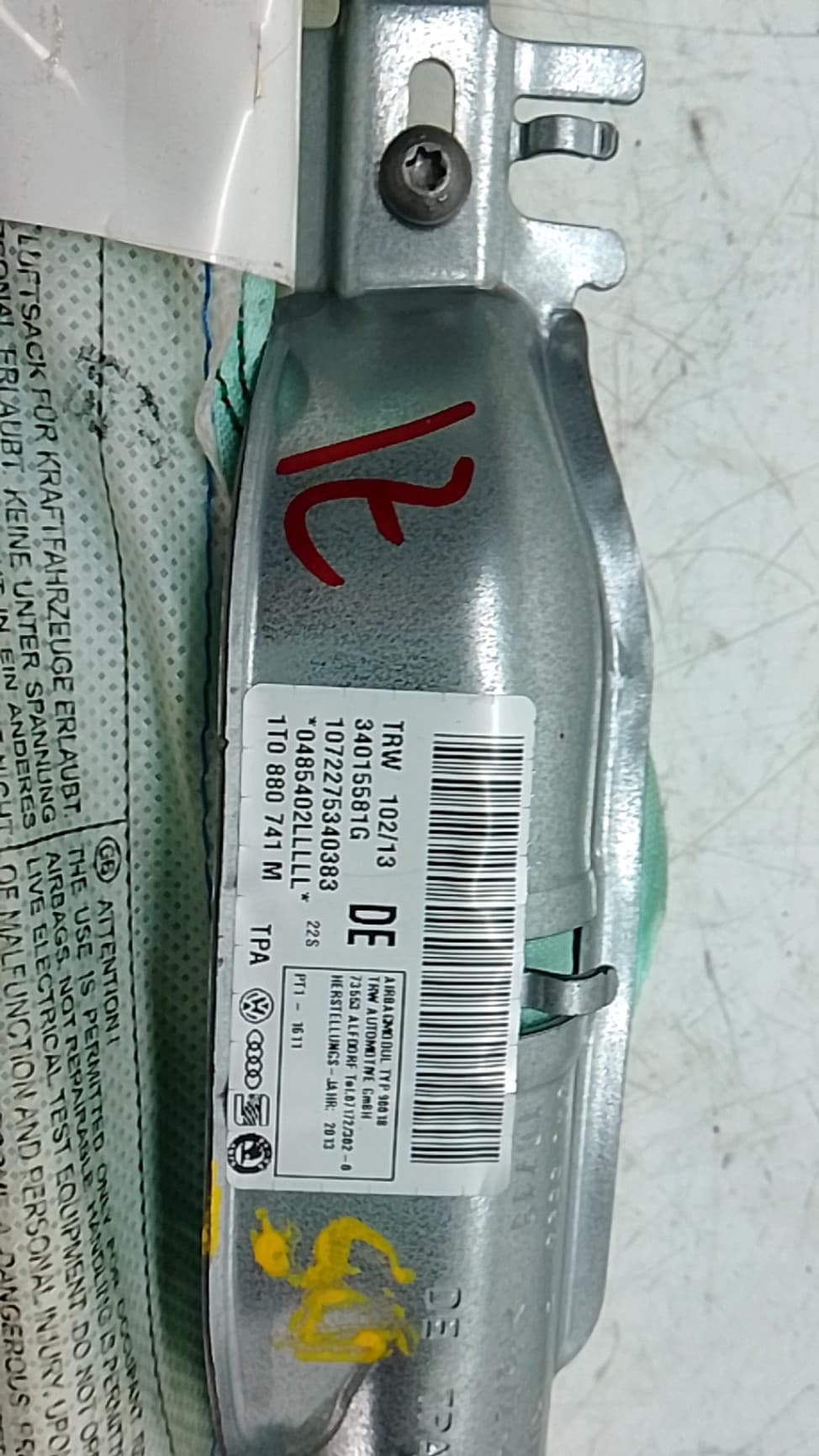 Airbag cortina delantero izquierdo VOLKSWAGEN TOURAN (1T3) 2
