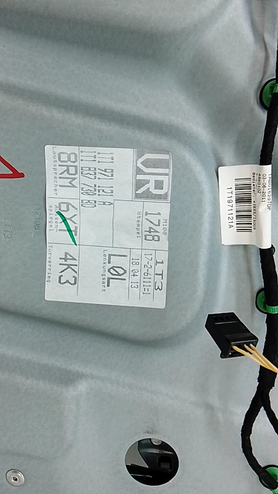 Elevalunas delantero derecho VOLKSWAGEN TOURAN (1T3) 4