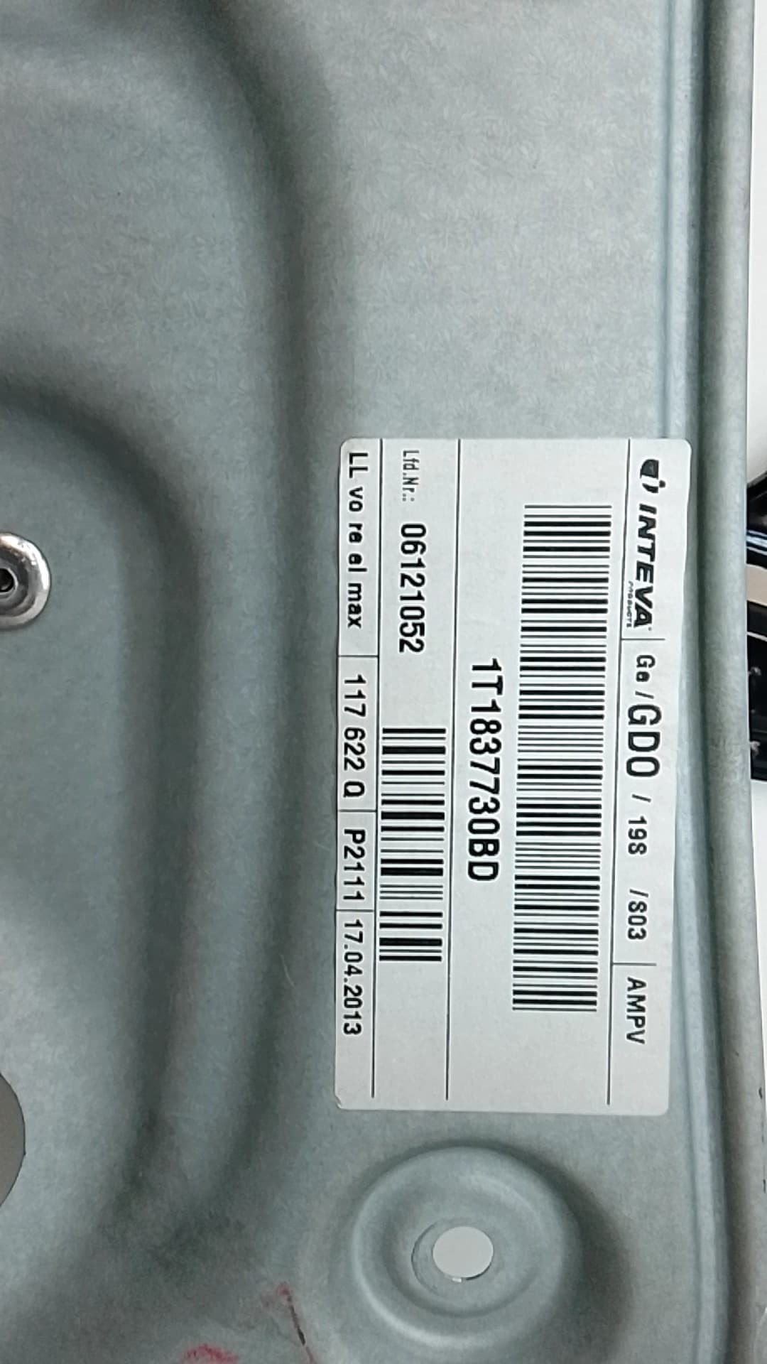 Elevalunas delantero derecho VOLKSWAGEN TOURAN (1T3) 3