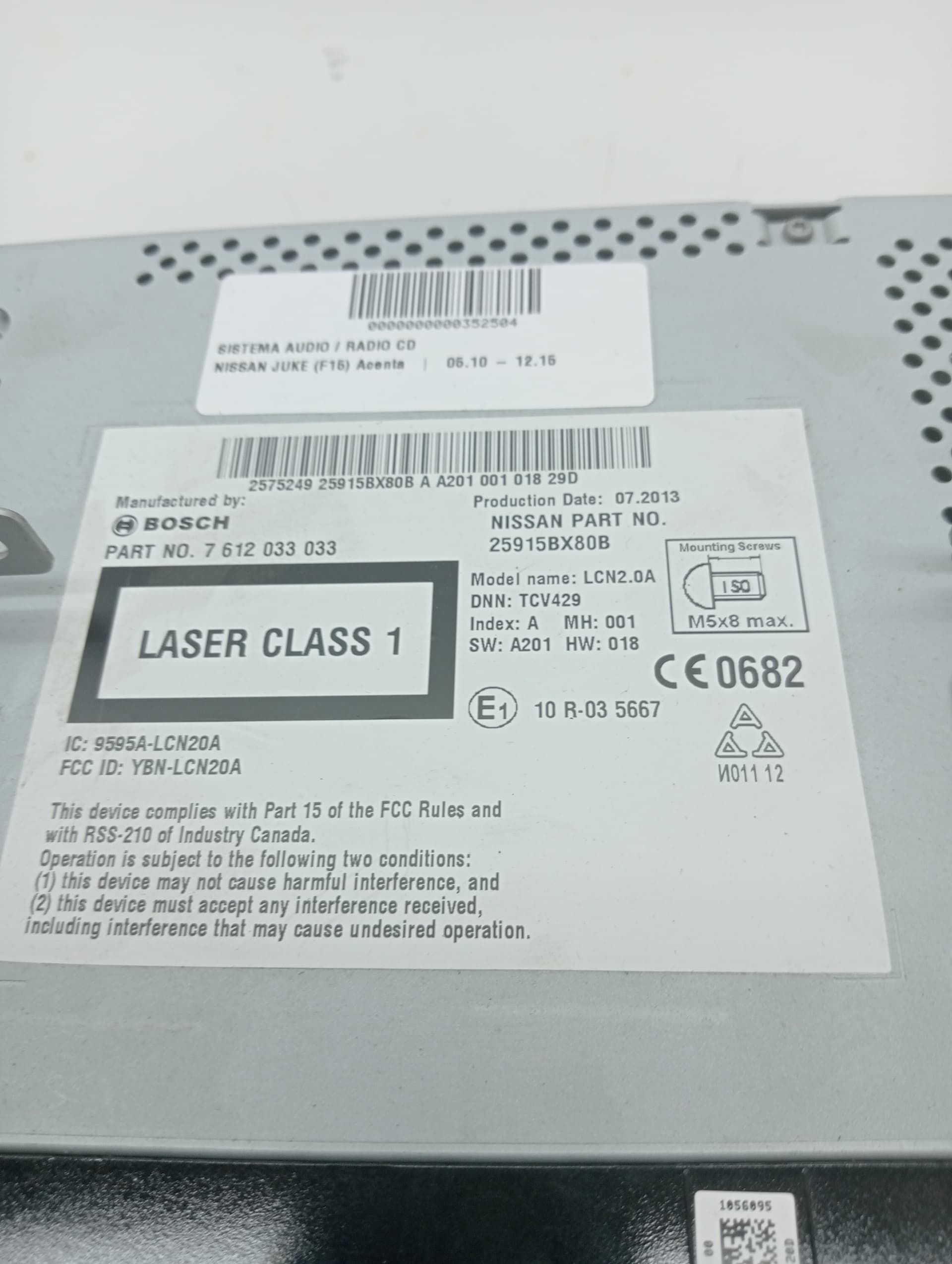 Sistema audio / radio cd NISSAN JUKE (F15) 3