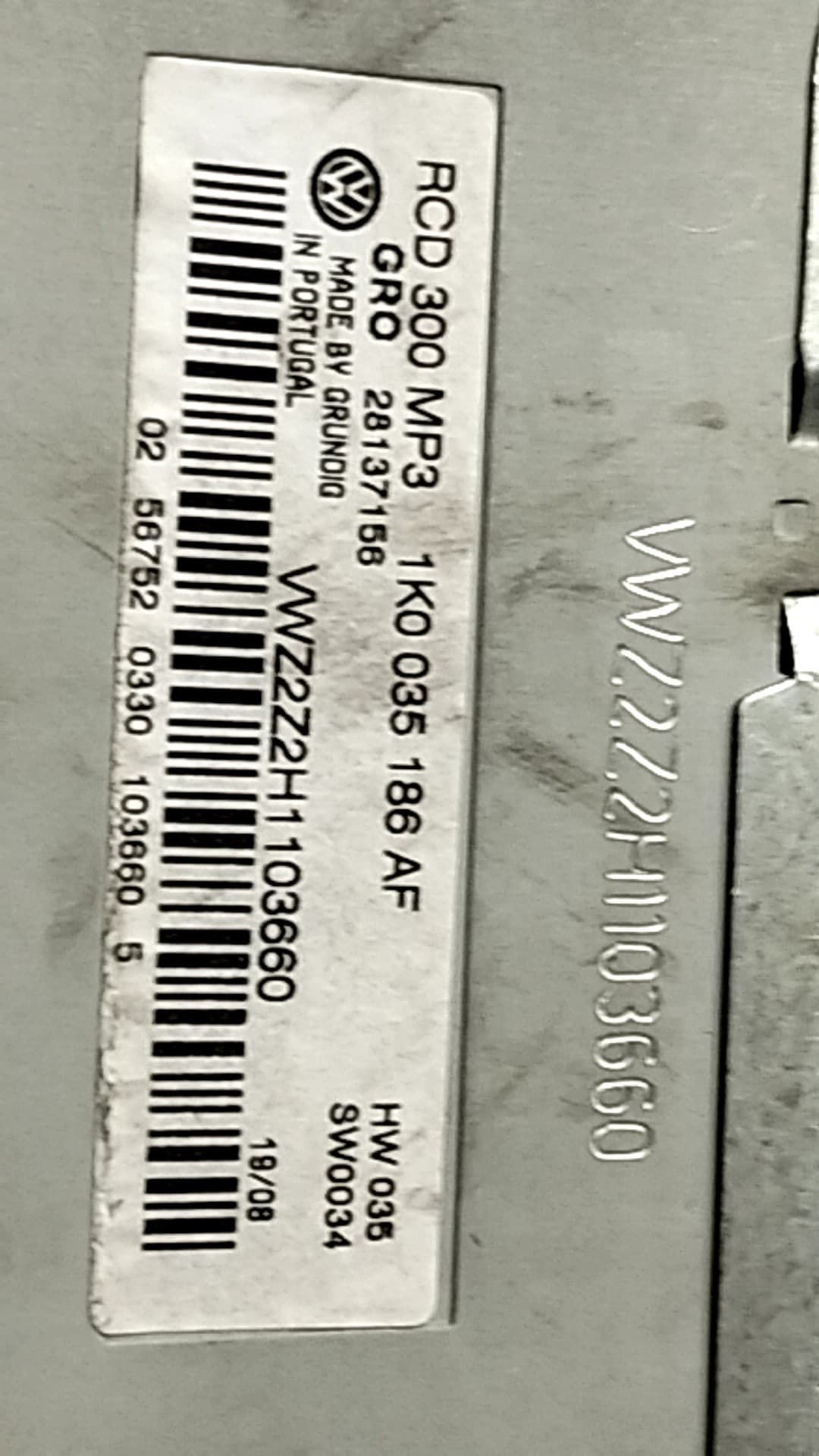 Sistema audio / radio cd VOLKSWAGEN GOLF V BERLINA (1K1) 4
