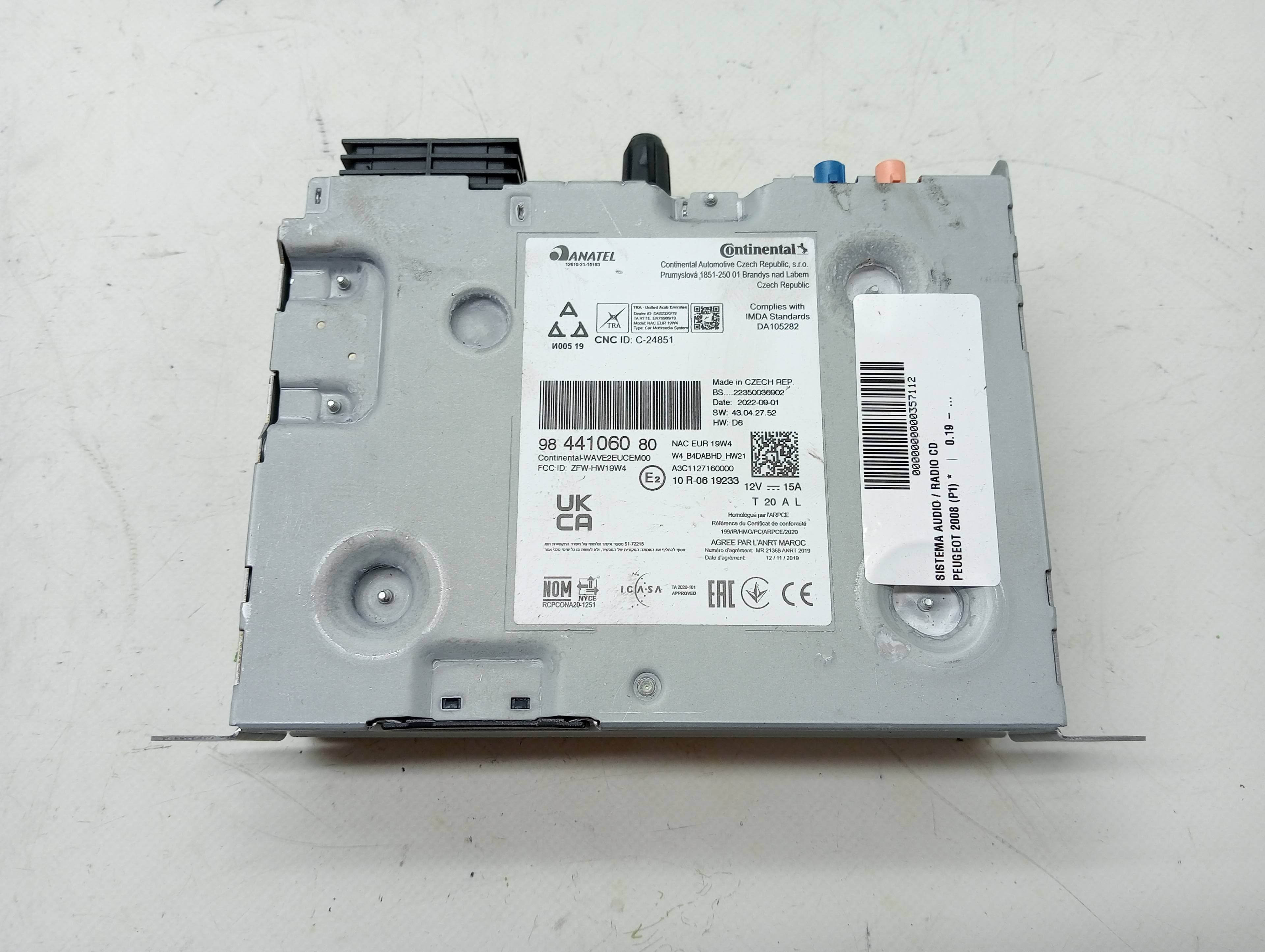 Sistema audio / radio cd PEUGEOT 2008 (P1)