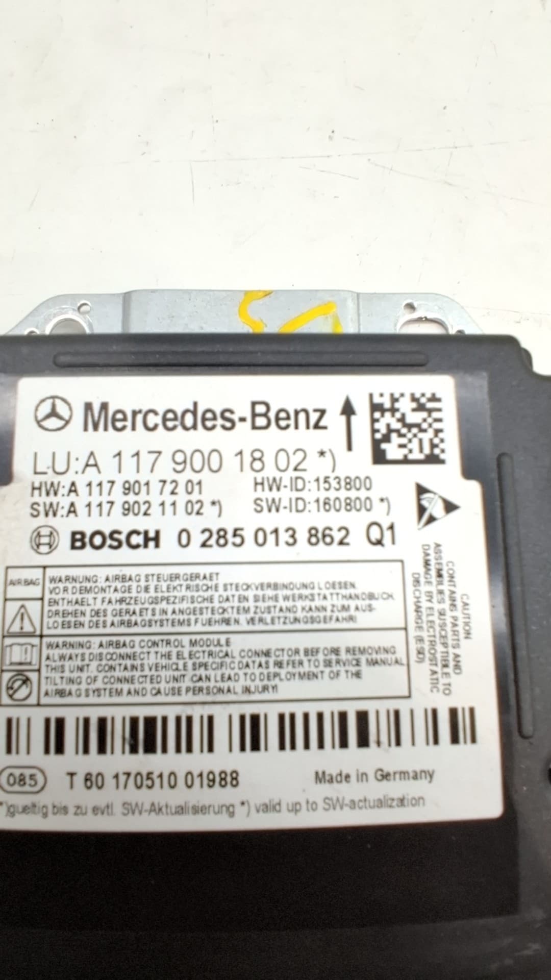 Centralita airbag MERCEDES-BENZ CLASE A (W169) 3