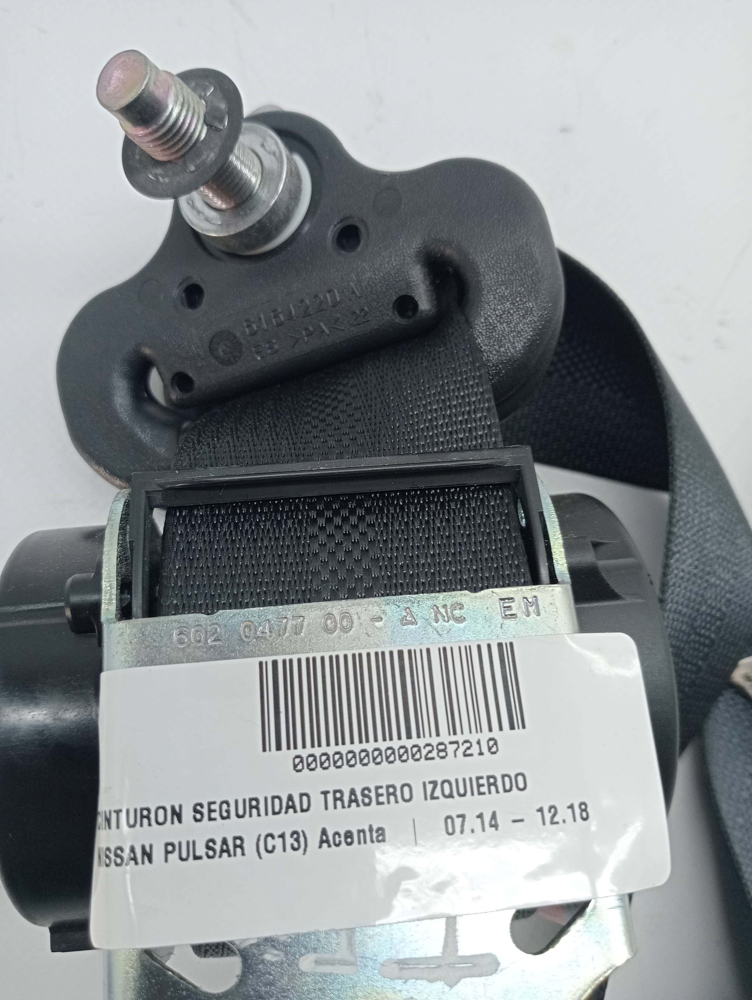 Cinturon seguridad trasero izquierdo NISSAN PULSAR (C13) 3