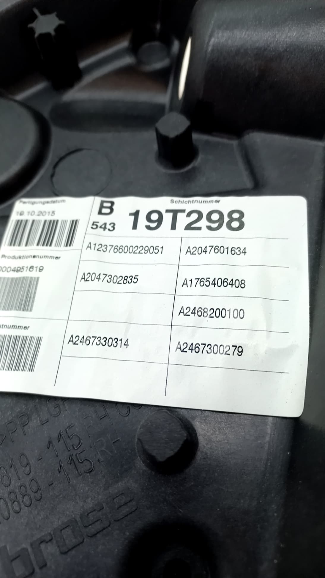 Elevalunas trasero derecho MERCEDES-BENZ CLASE B SPORTS TOURER (W246, W242) 2