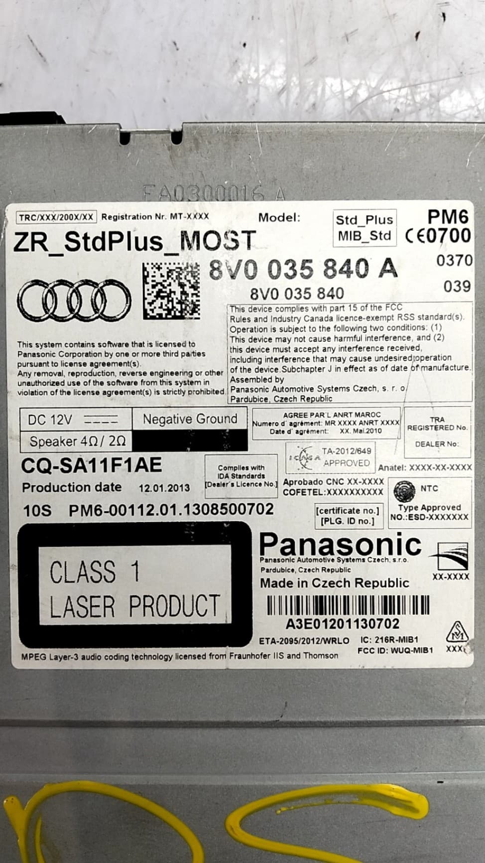 Sistema audio / radio cd AUDI A3 (8V) 3