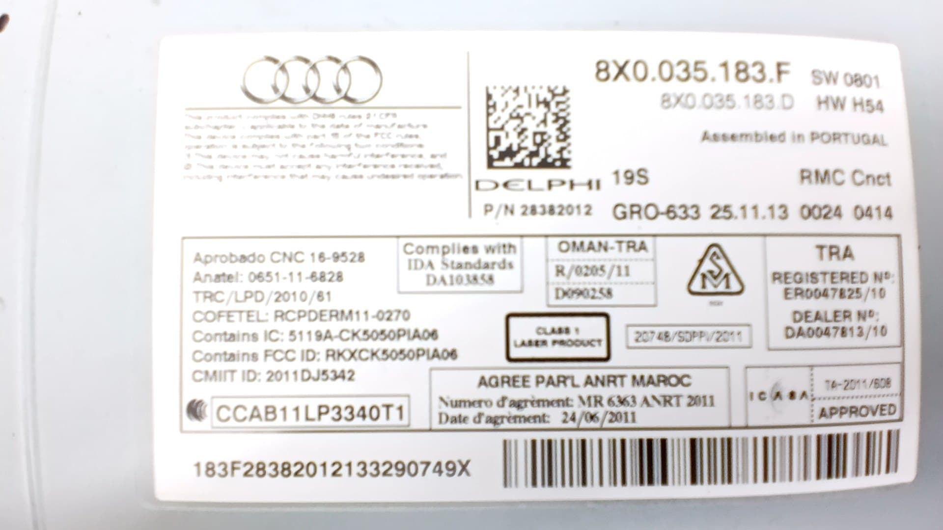 Sistema audio / radio cd AUDI A1 SPORTBACK (8XF) 3