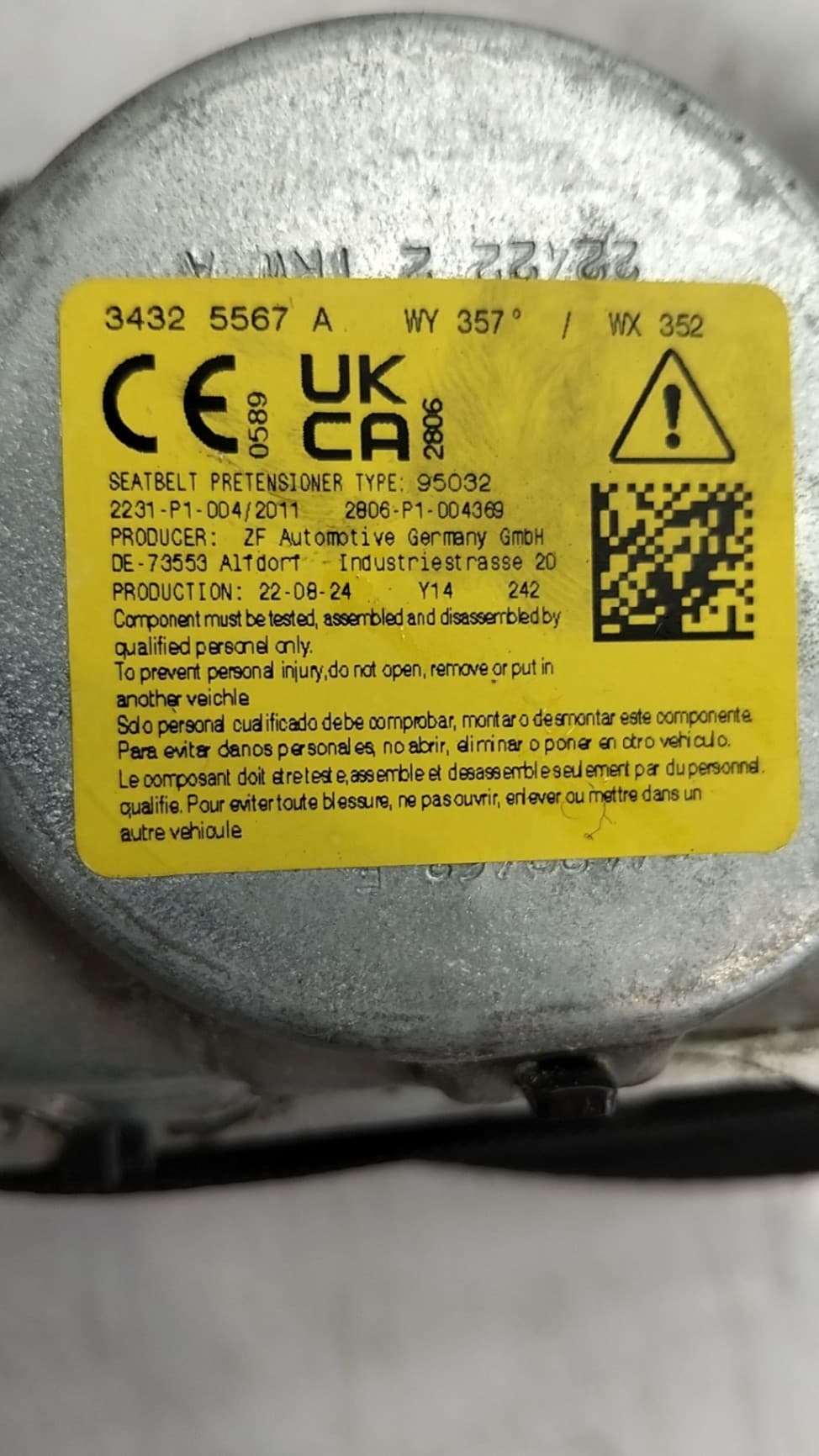 Cinturon seguridad delantero izquierdo FIAT 500E 3