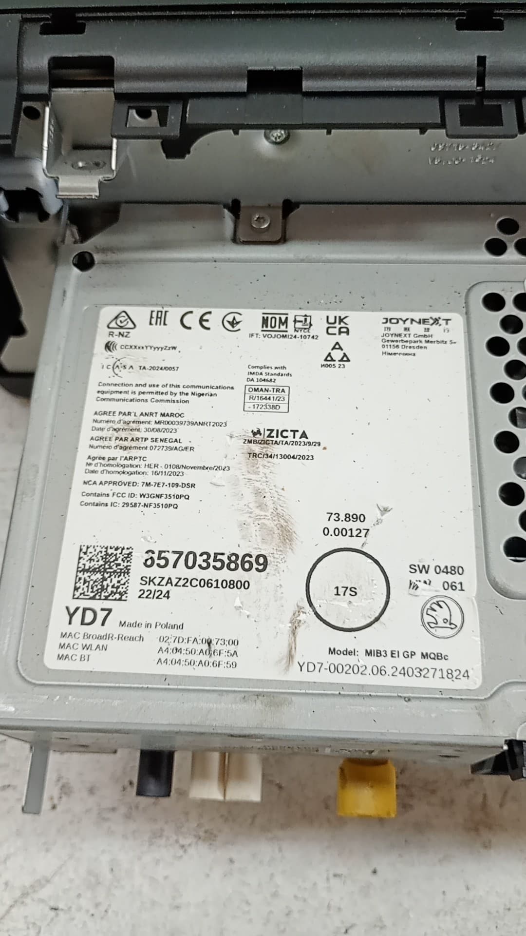 Pantalla multifuncion SKODA KAMIQ (NW4)