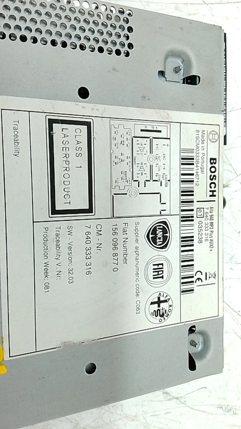 Sistema audio / radio cd ALFA ROMEO GIULIETTA (191) 4