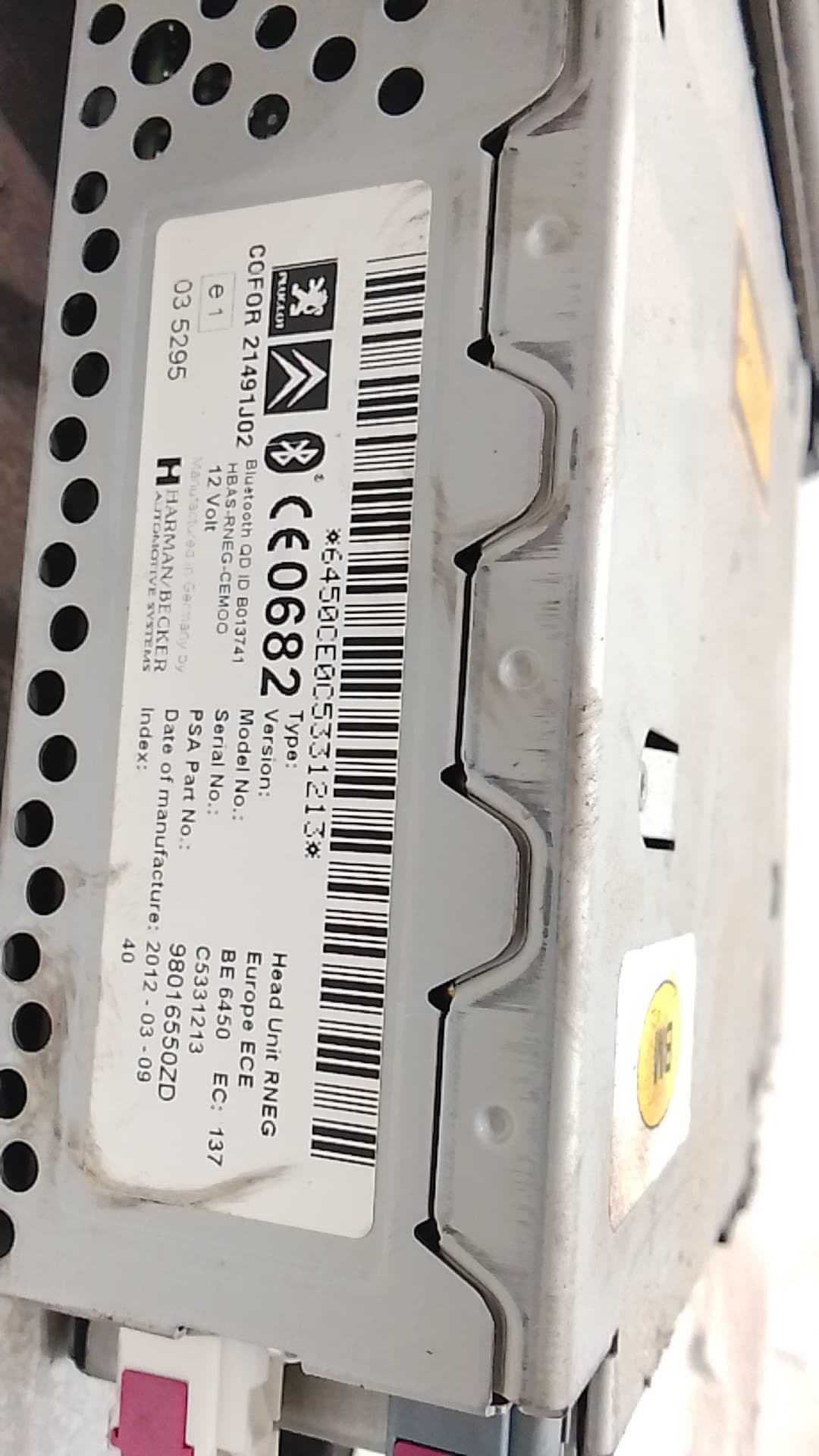 Sistema audio / radio cd CITROEN C5 BERLINA 3