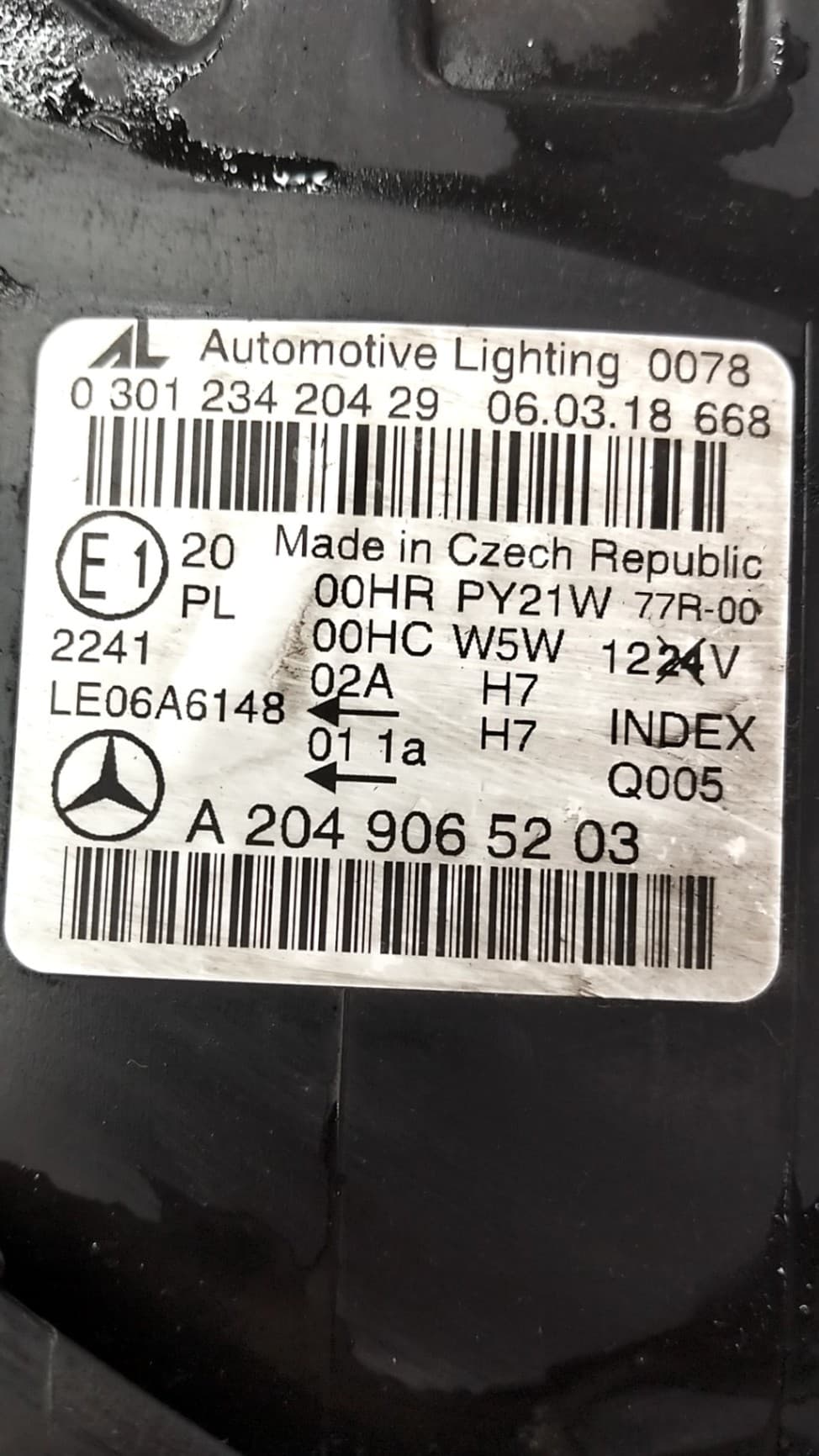 Faro derecho MERCEDES-BENZ CLASE C (W203) BERLINA 2