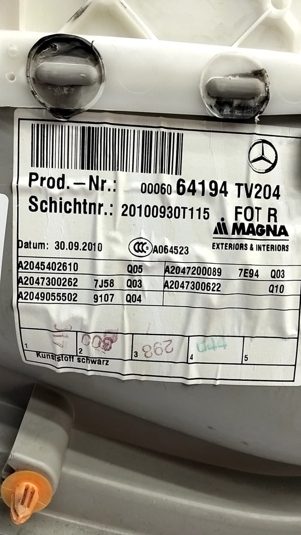 Guarnecido puerta trasera derecha MERCEDES-BENZ CLASE C (W203) BERLINA 2