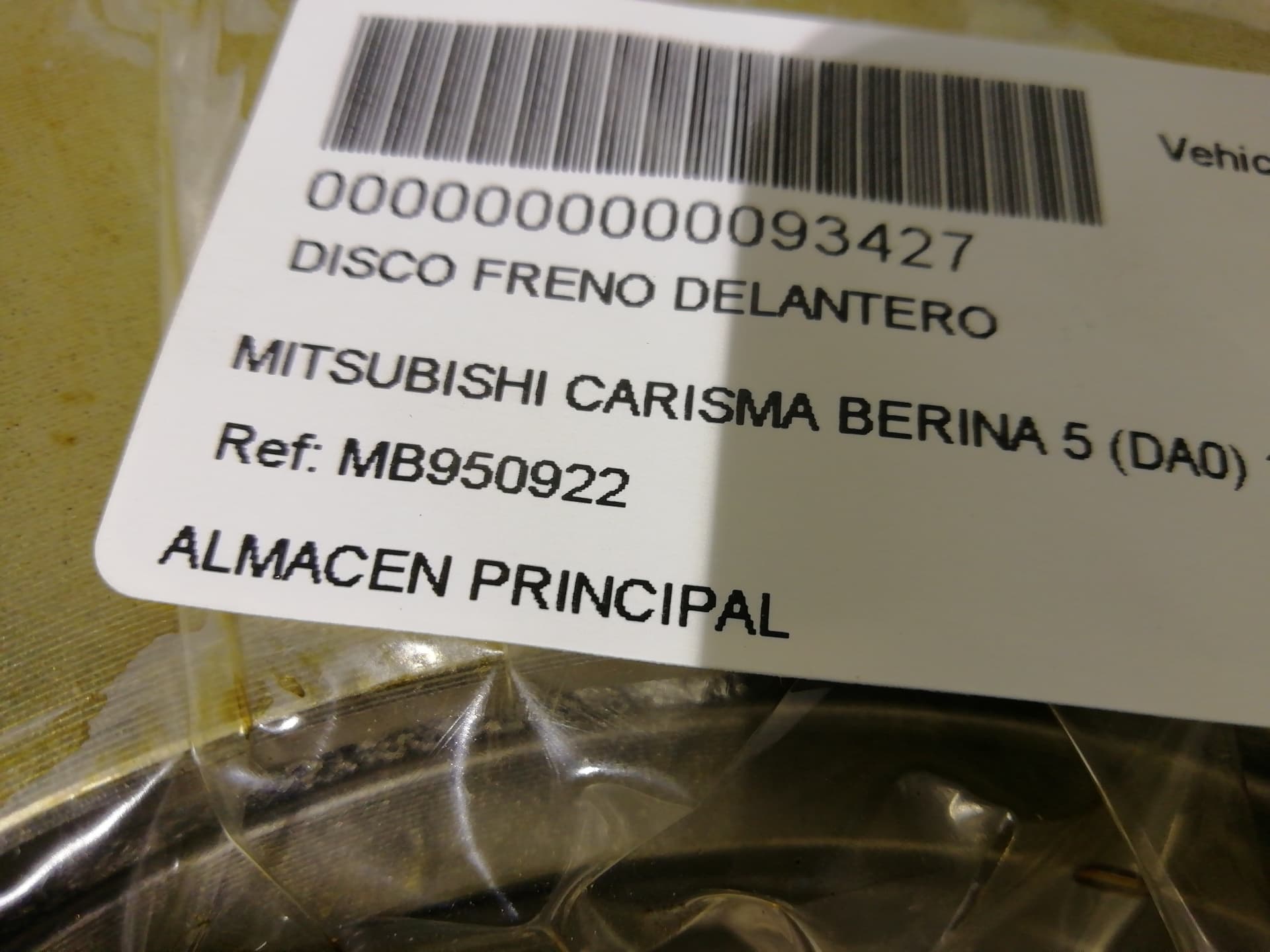 Disco freno delantero MITSUBISHI CARISMA BERINA 5 (DA0) 3