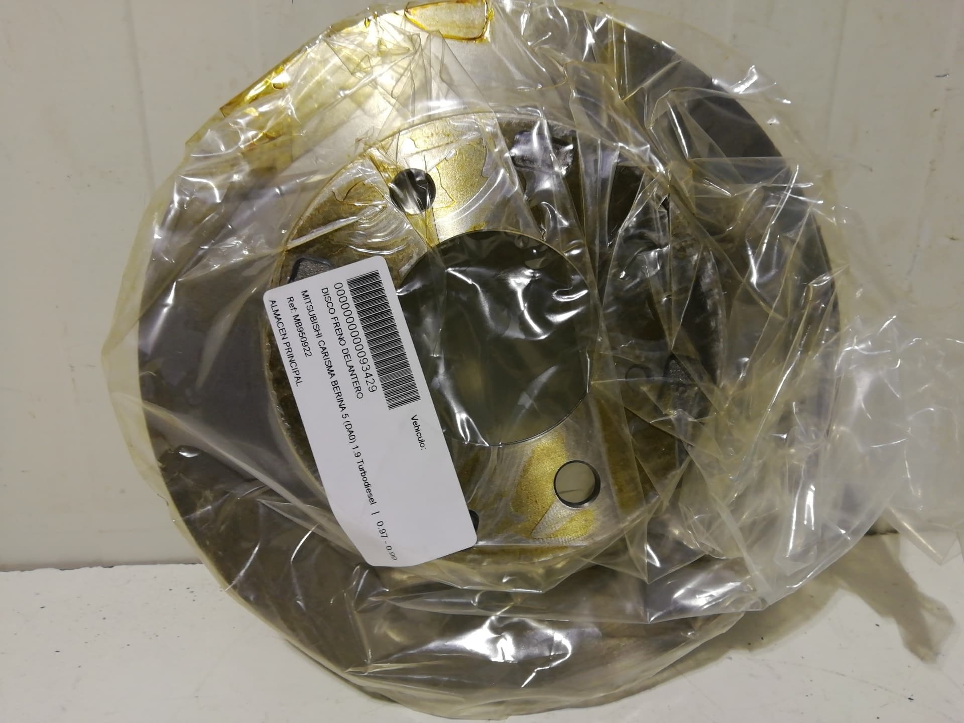 Disco freno delantero MITSUBISHI CARISMA BERINA 5 (DA0)