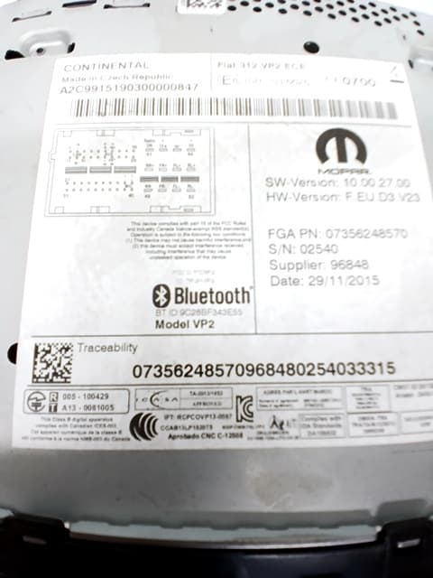 Pantalla multifuncion FIAT 500 CABRIO (150) 2