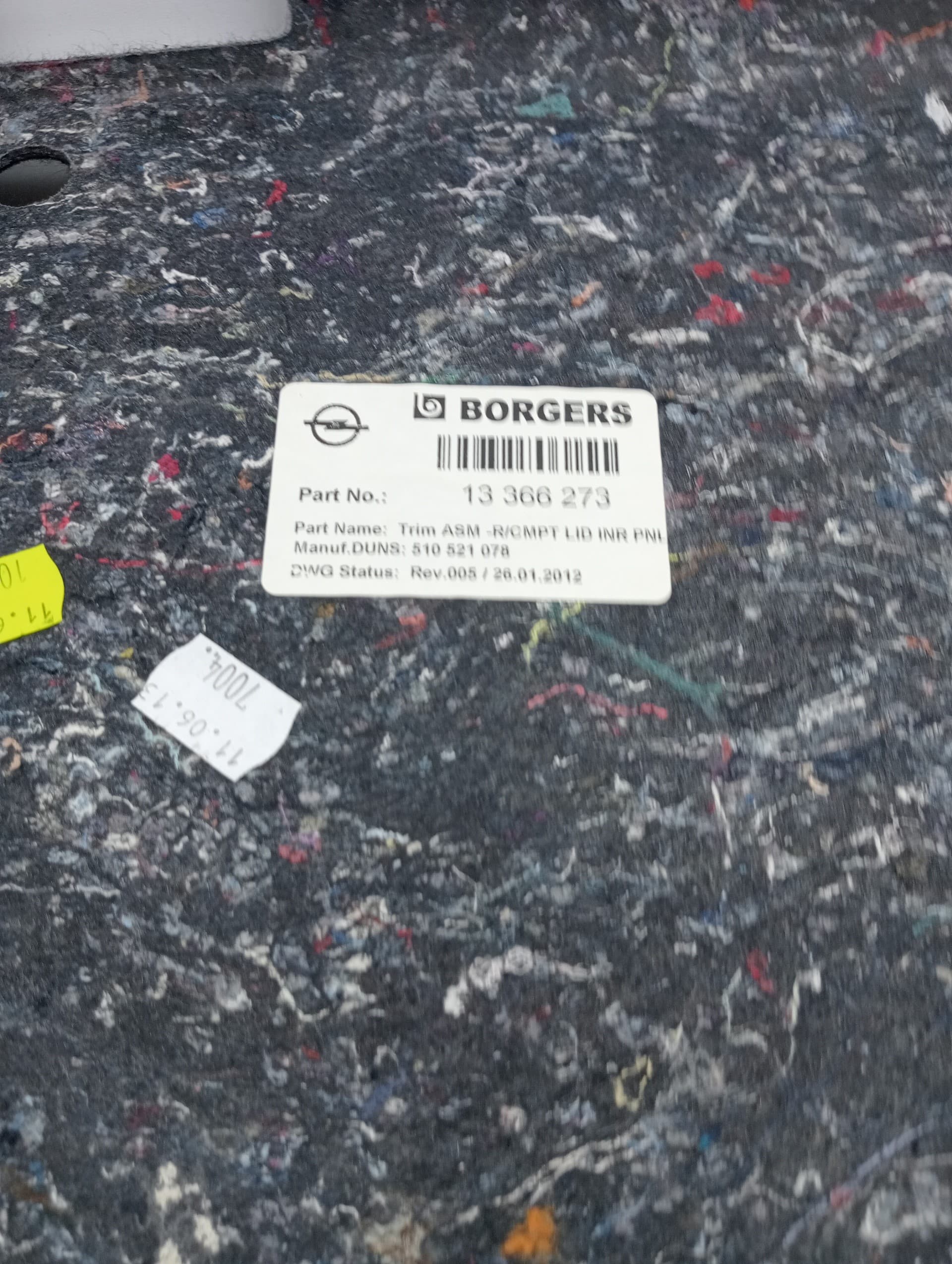 Guarnecido porton trasero OPEL ASTRA J SPORTS TOURER 2