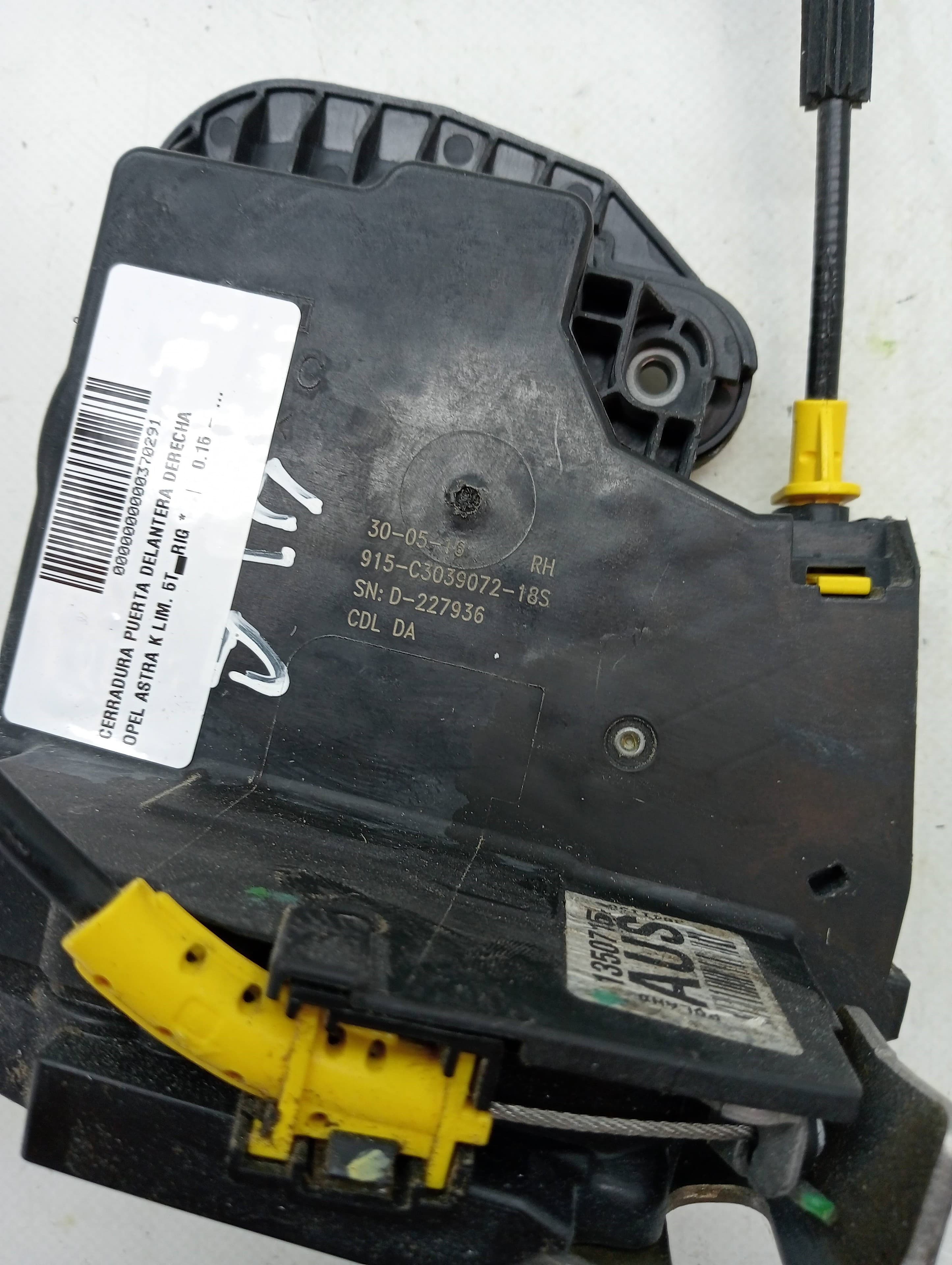 Cerradura puerta delantera derecha OPEL ASTRA K LIM 3