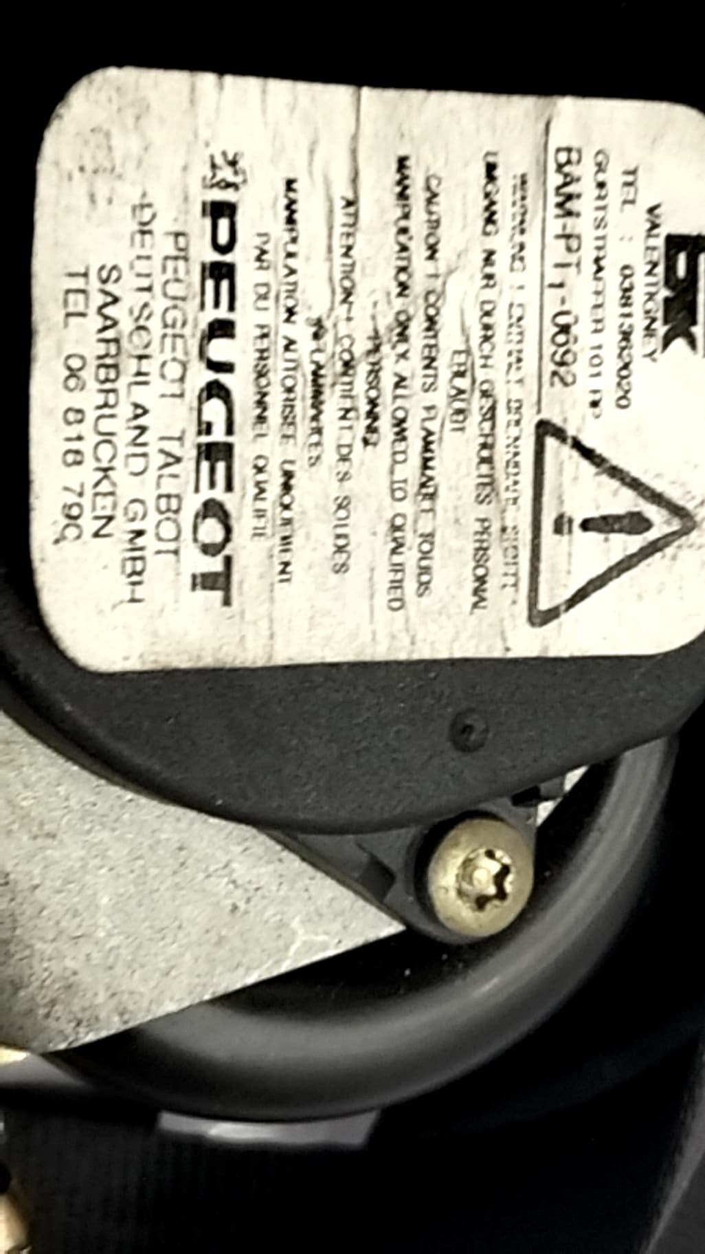 Cinturon seguridad delantero derecho PEUGEOT 1007 3