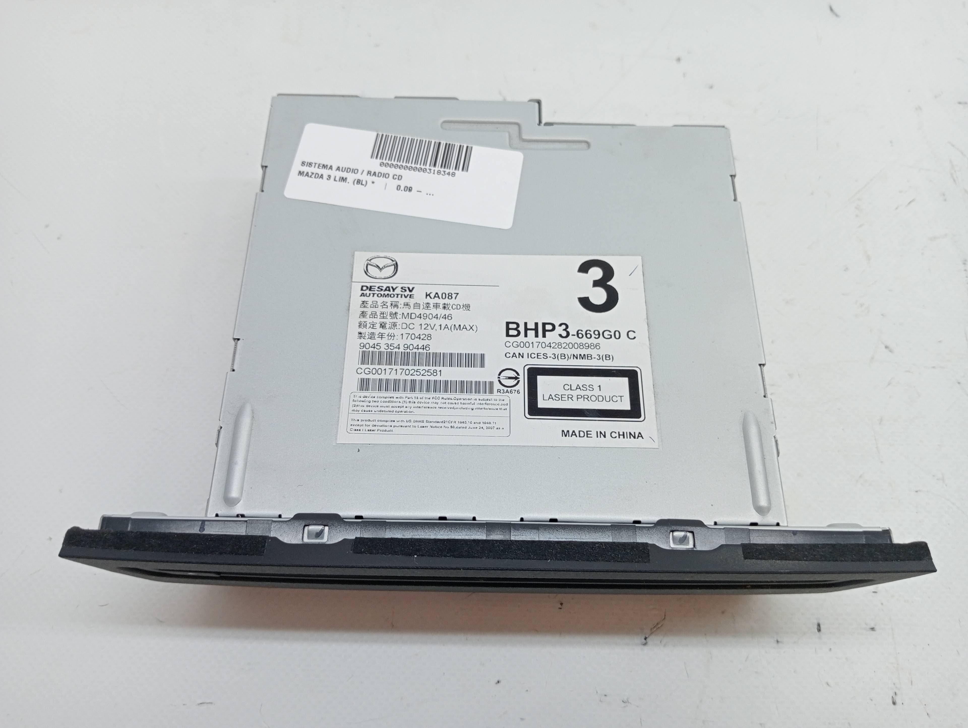 Sistema audio / radio cd MAZDA 3 (BM, BN)