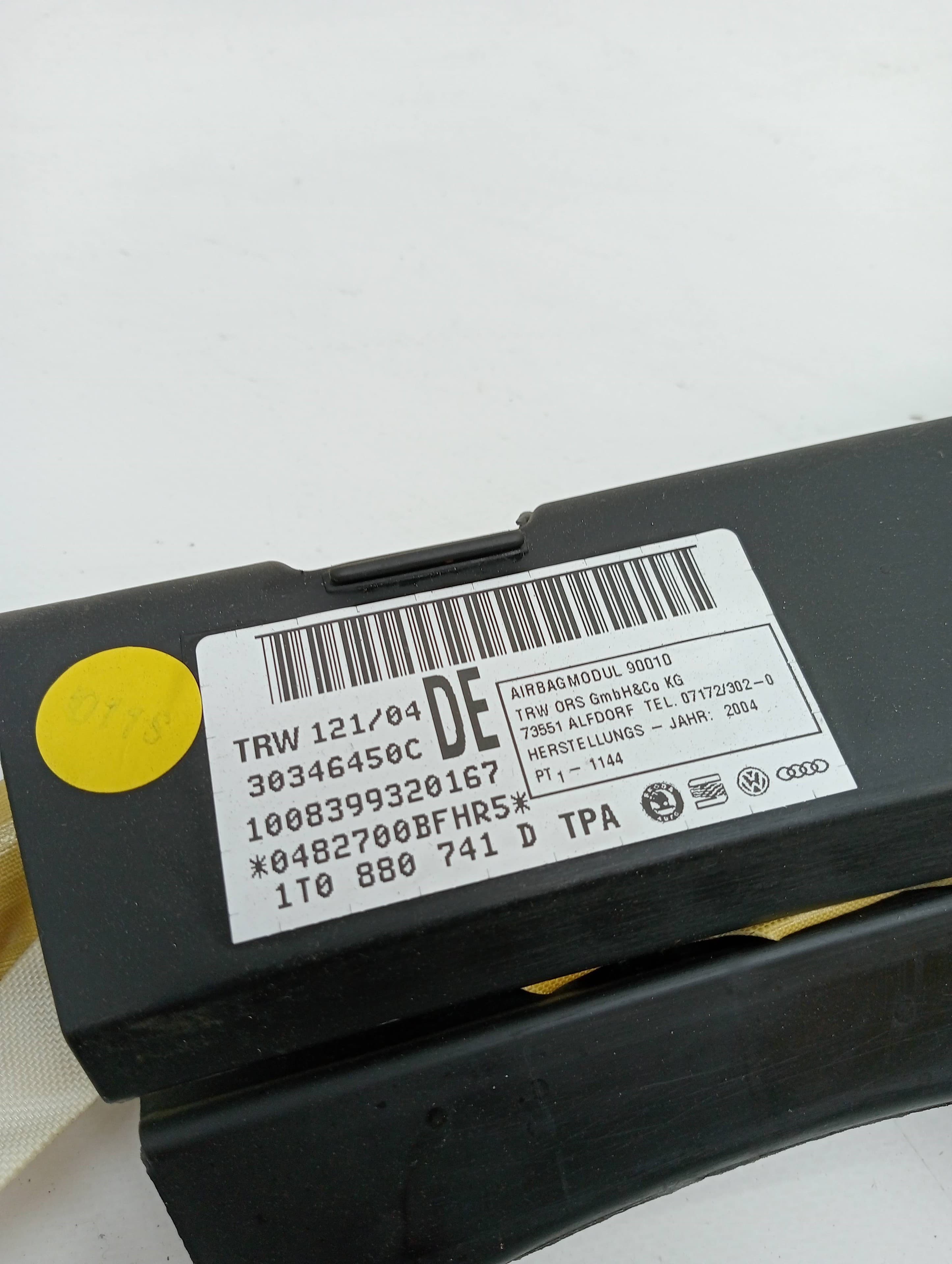 Airbag cortina delantero izquierdo VOLKSWAGEN TOURAN (1T1) 2