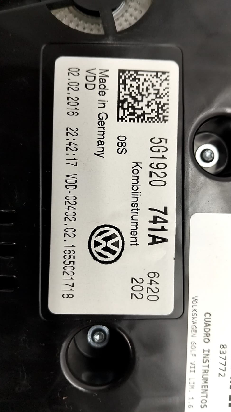 Cuadro instrumentos VOLKSWAGEN GOLF VII LIM. 3