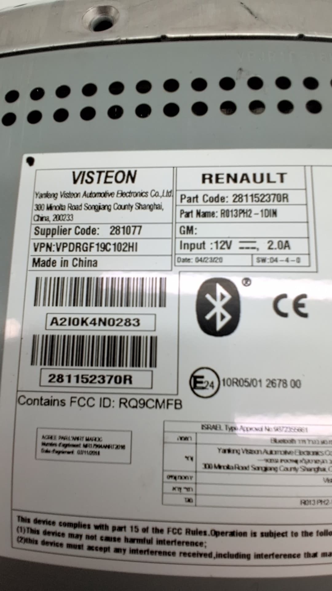 Sistema audio / radio cd RENAULT EXPRESS 2