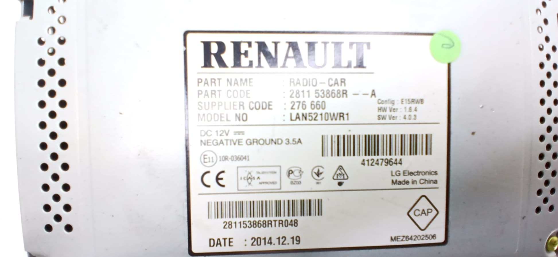 Pantalla multifuncion RENAULT CLIO IV GRANDTOUR 2