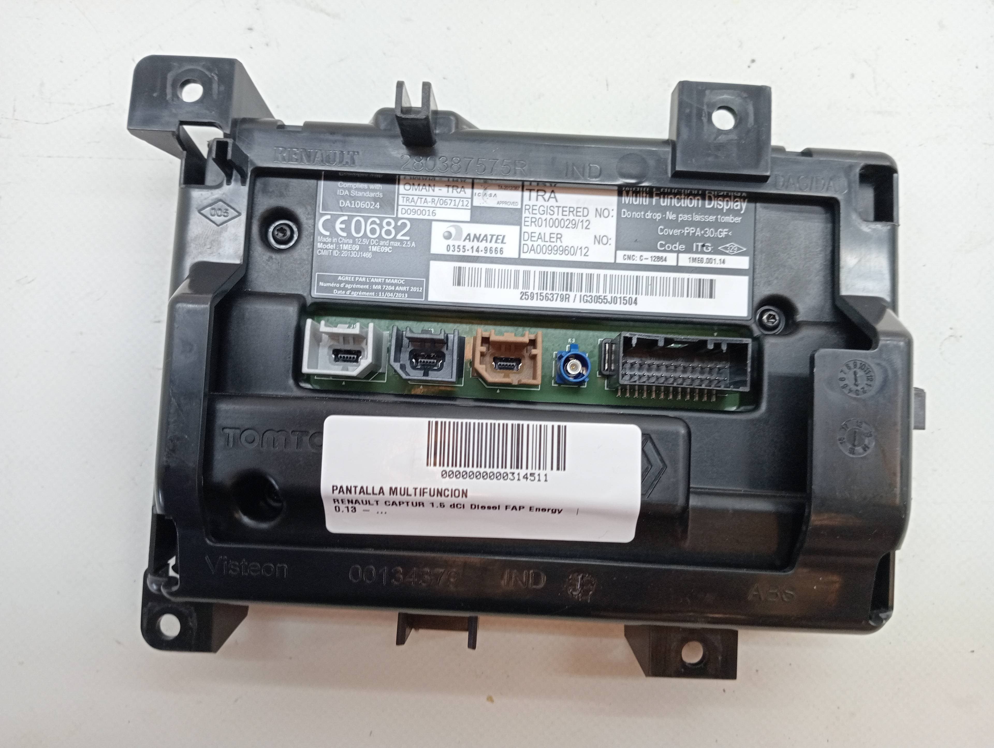 Pantalla multifuncion RENAULT CAPTUR 2