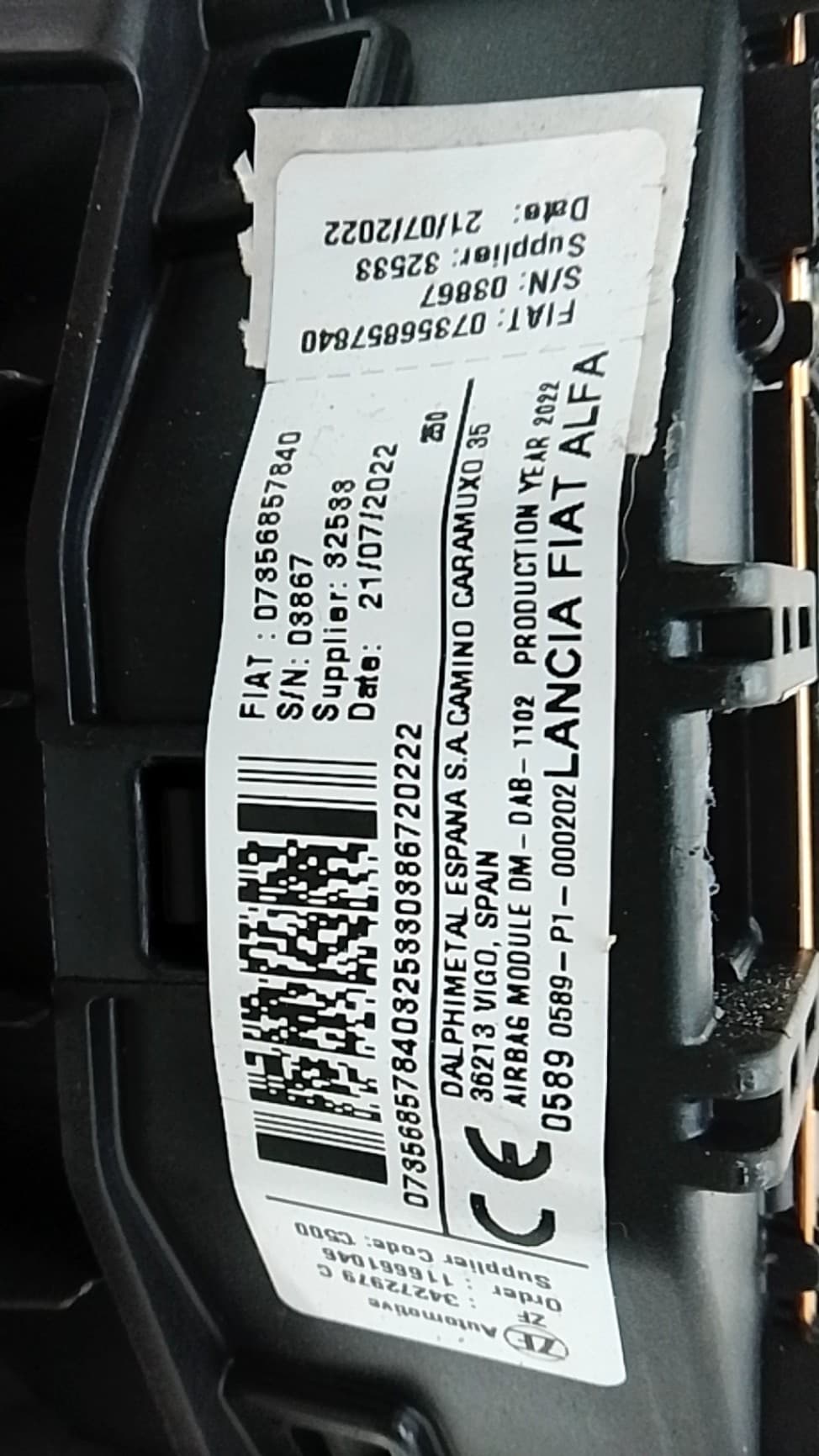 Airbag delantero izquierdo CITROEN JUMPER CAJA ABIERTA (06.2006 =>) 3