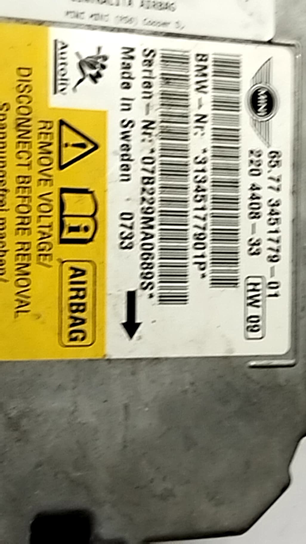 Centralita airbag MINI (R56) 3