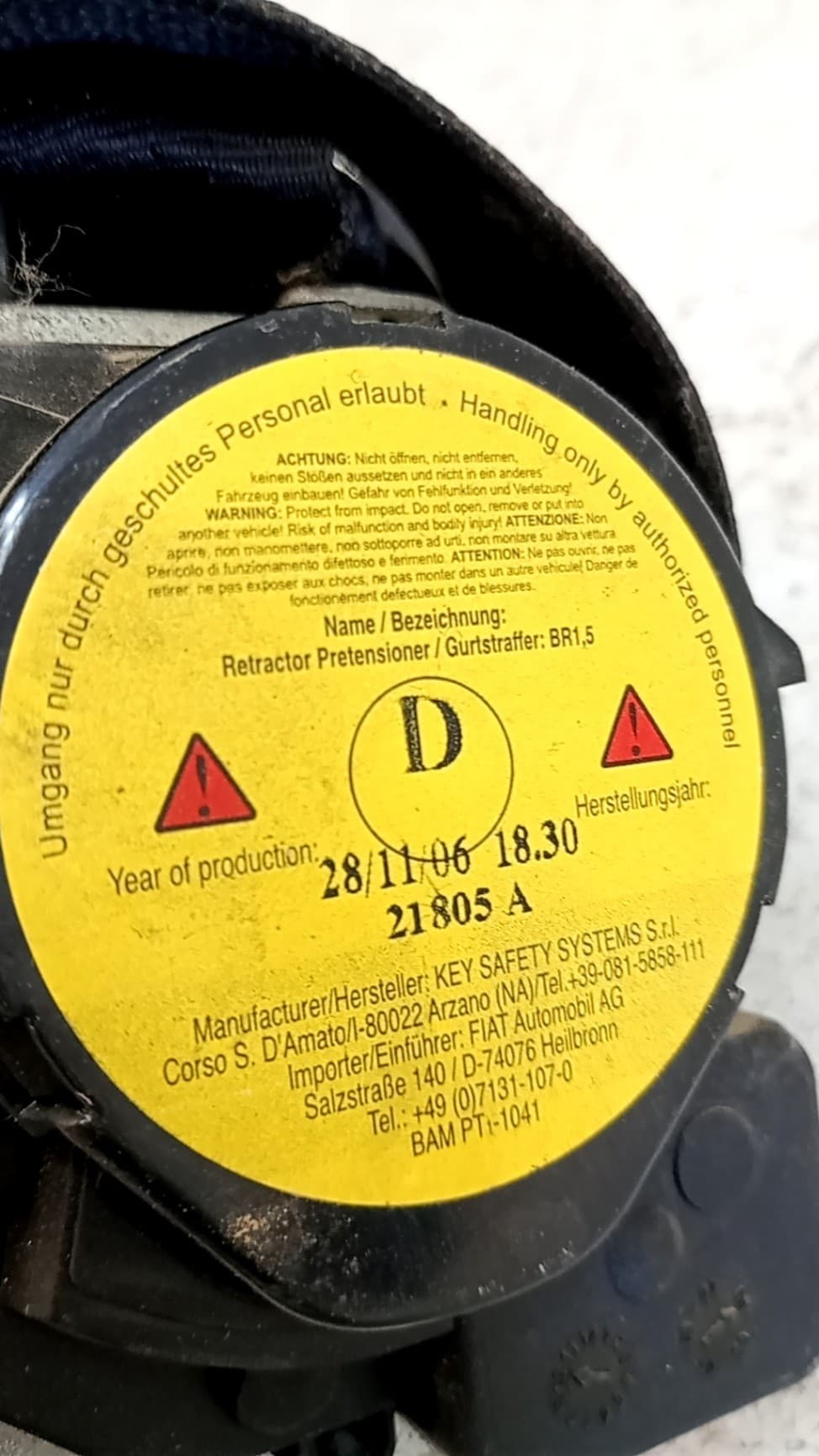 Cinturon seguridad delantero derecho LANCIA YPSILON (101) 3