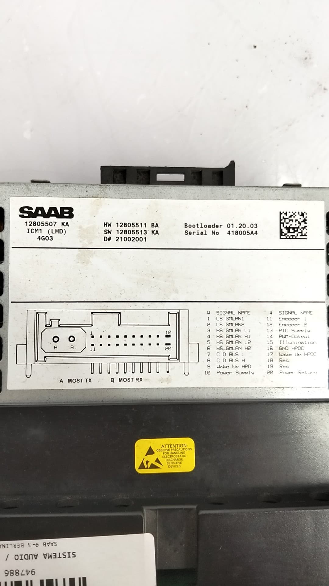 Sistema audio / radio cd SAAB 9-3 (YS3F, E79, D79, D75) 4