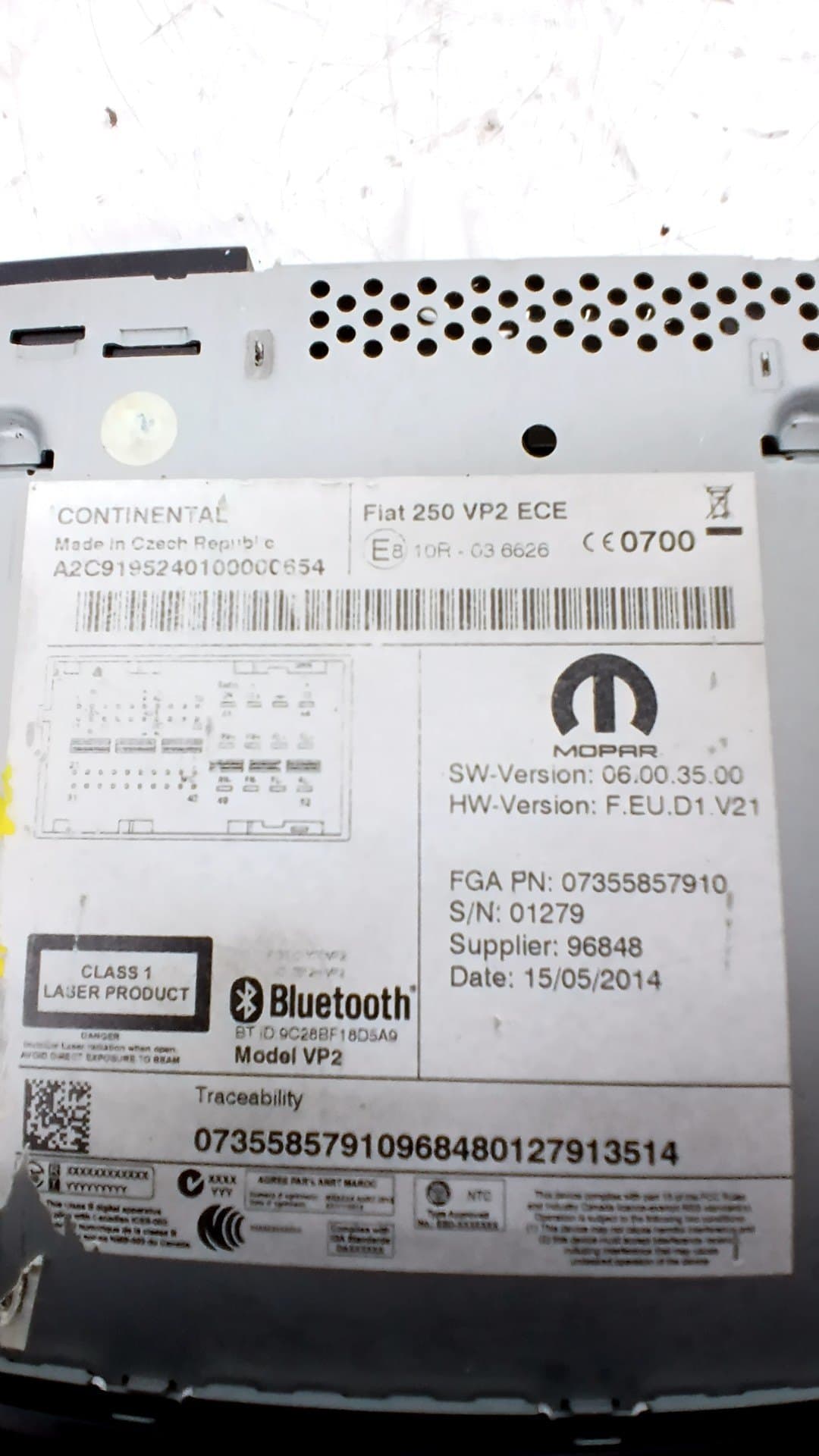 Sistema audio / radio cd FIAT DUCATO FURGÓN 33 (290) 3