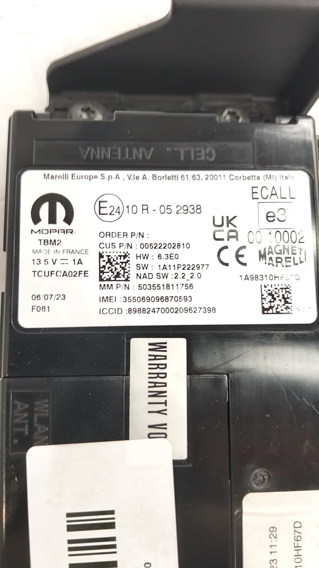 Modulo electronico FIAT 500E 3