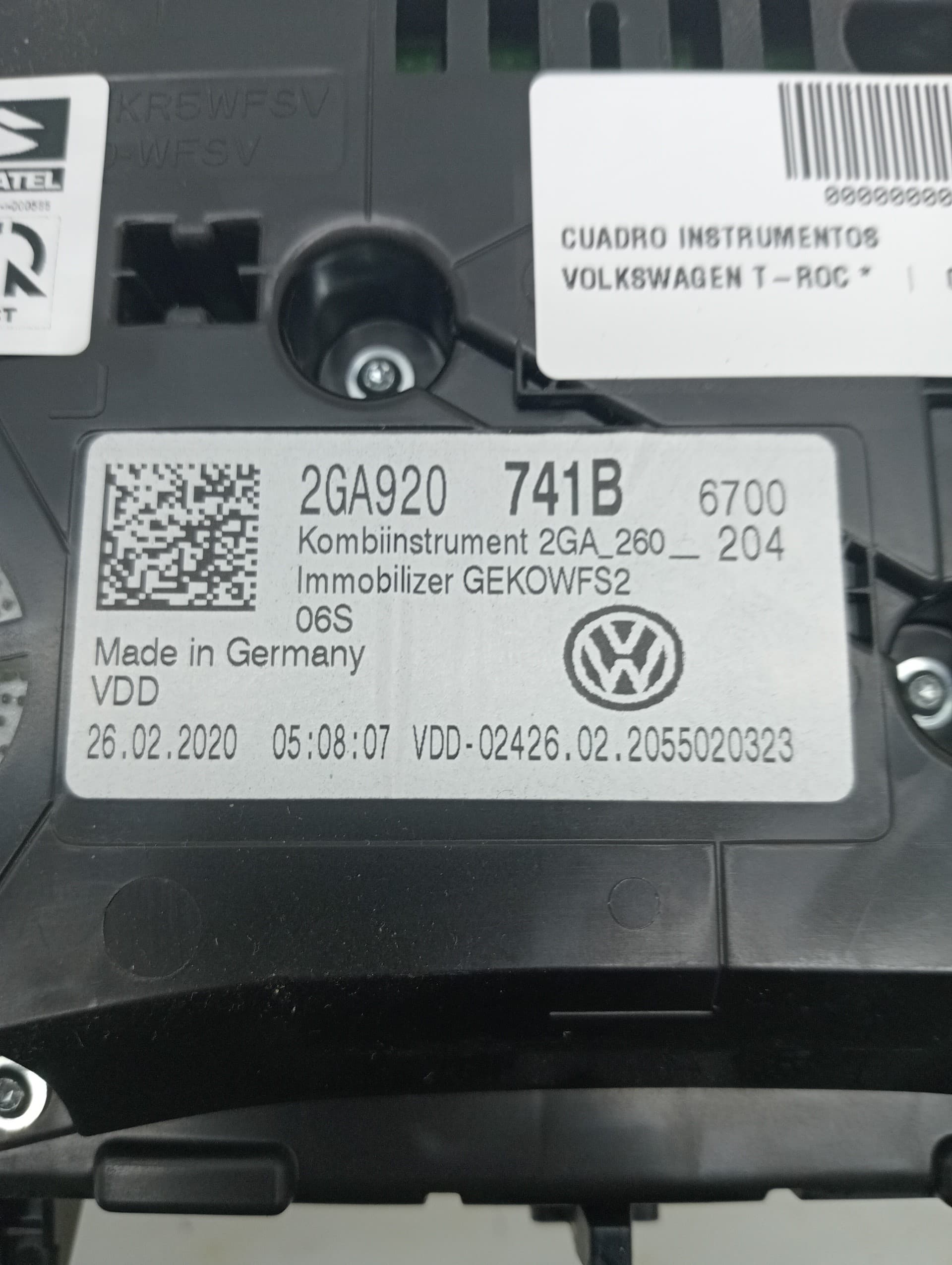 Cuadro instrumentos VOLKSWAGEN T-ROC 2