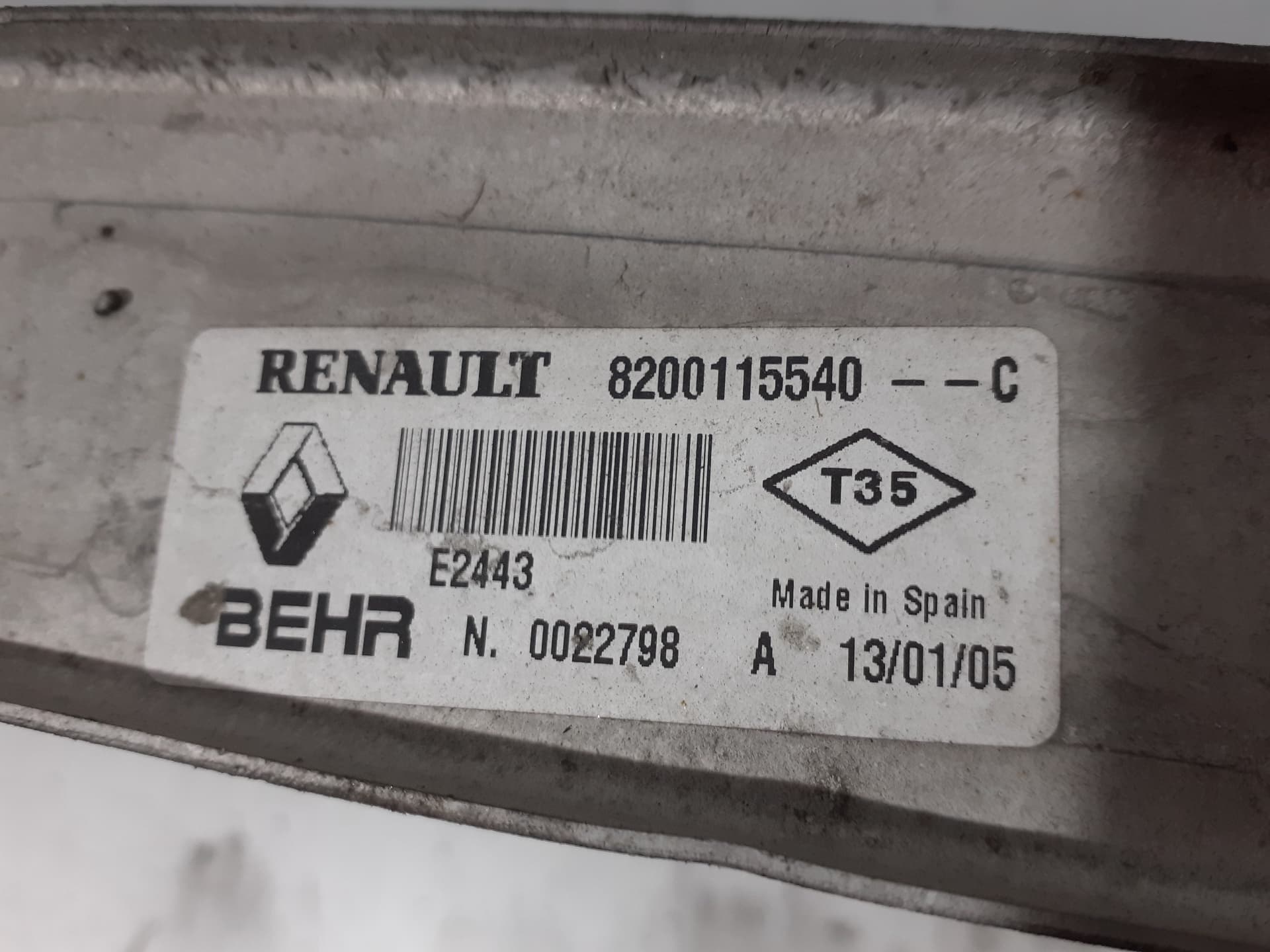 Intercooler RENAULT MEGANE II BERLINA 5P 3