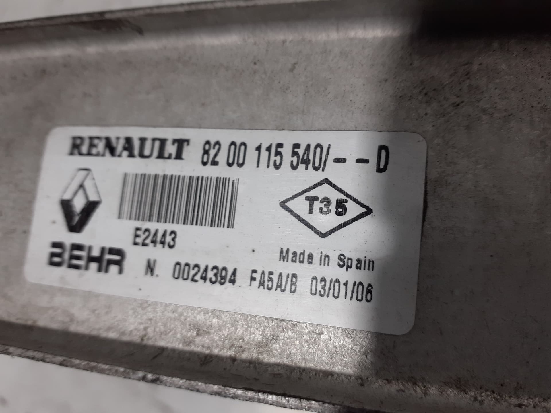 Intercooler RENAULT MEGANE II BERLINA 5P 2