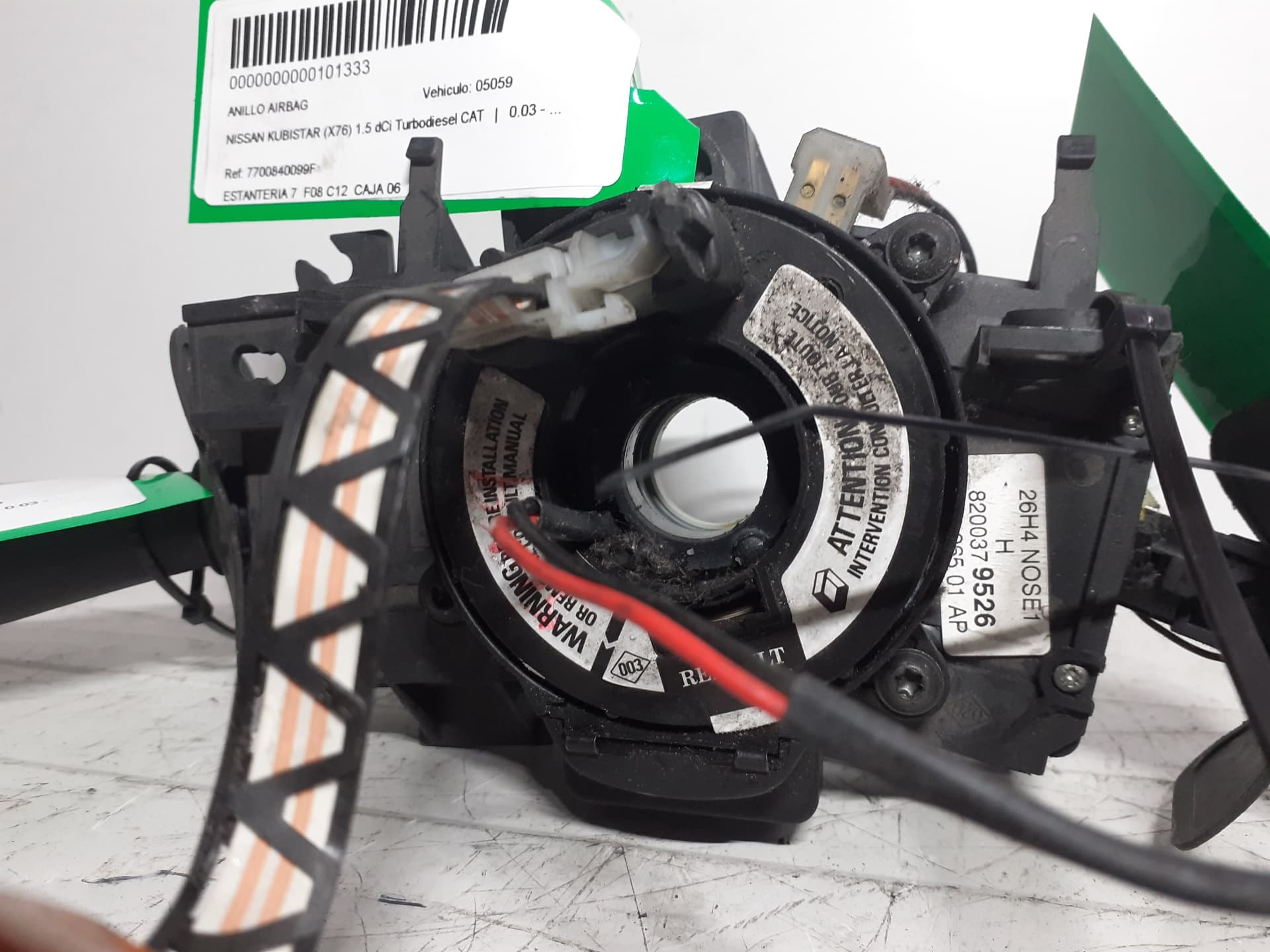 Anillo airbag NISSAN KUBISTAR (X76)