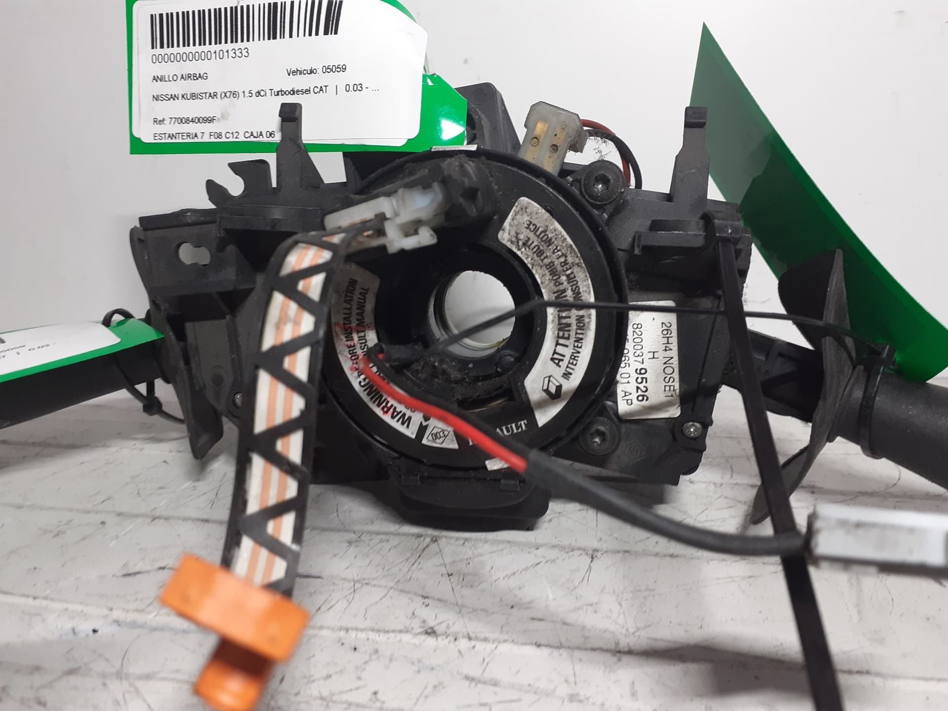 Anillo airbag NISSAN KUBISTAR (X76) 3