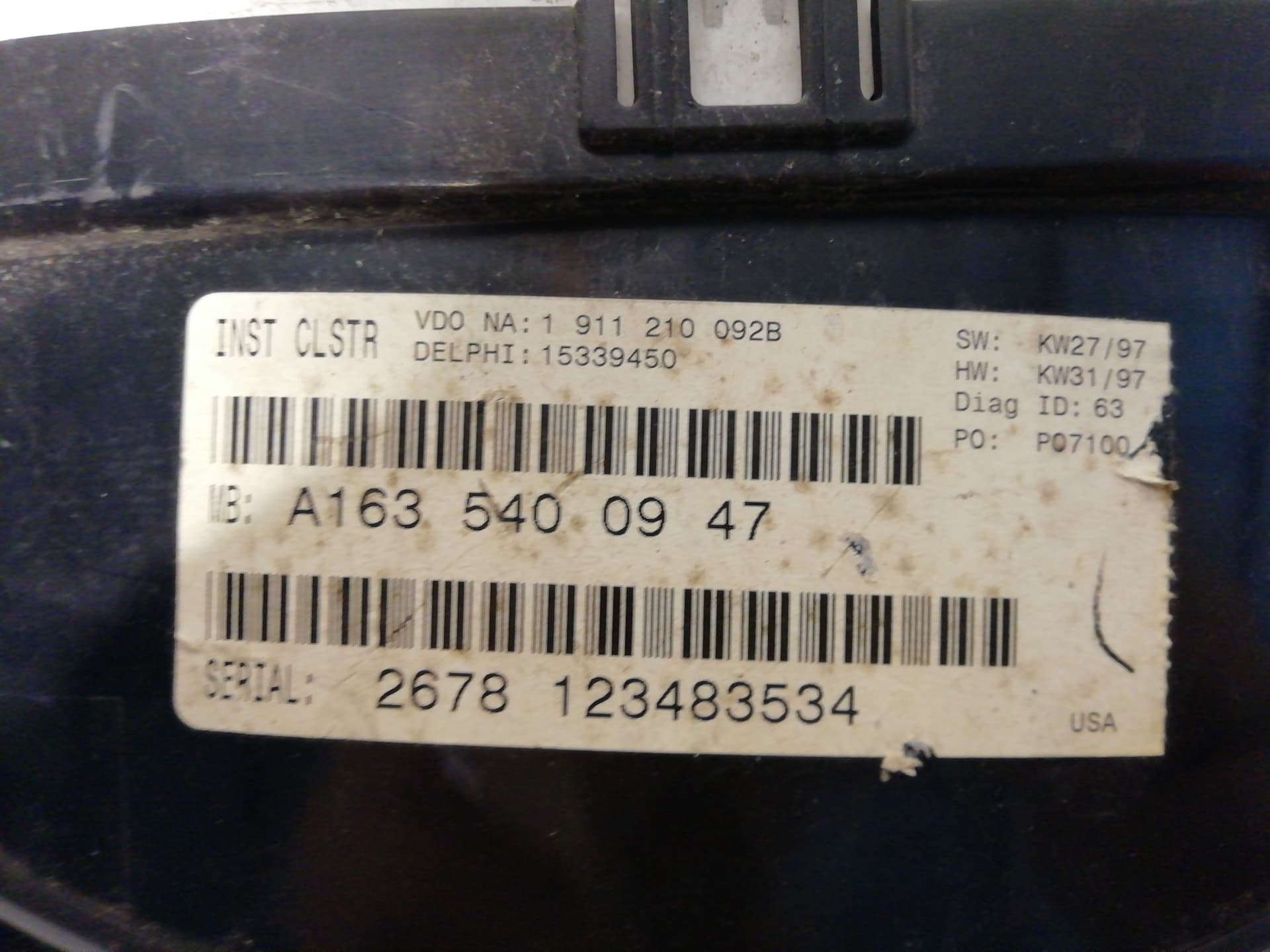 Cuadro instrumentos MERCEDES-BENZ CLASE M (W163) 4