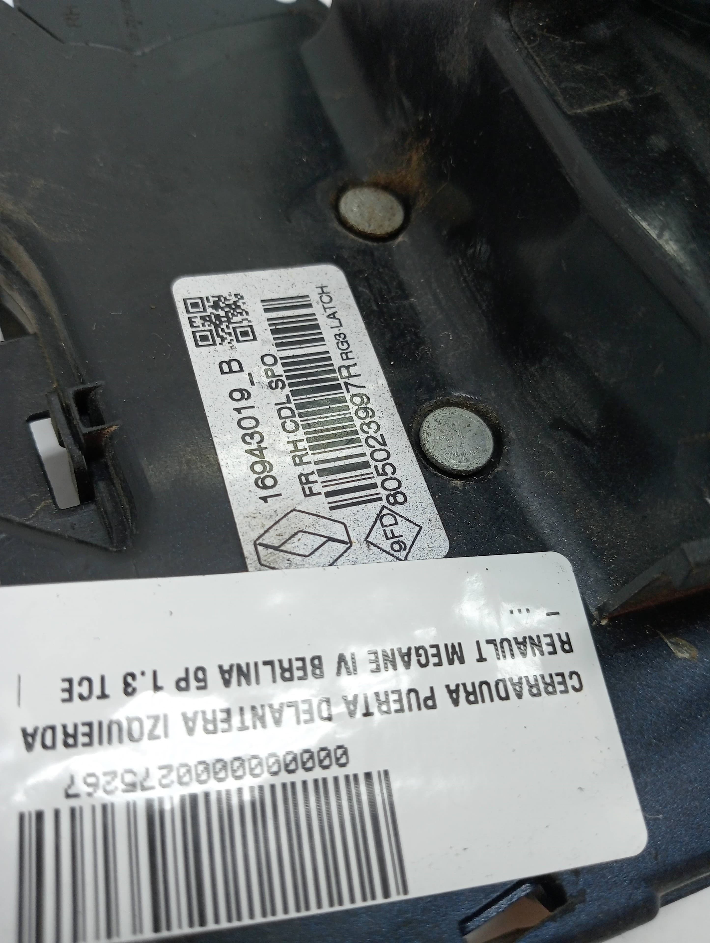 Cerradura puerta delantera izquierda RENAULT MEGANE IV BERLINA 5P 3