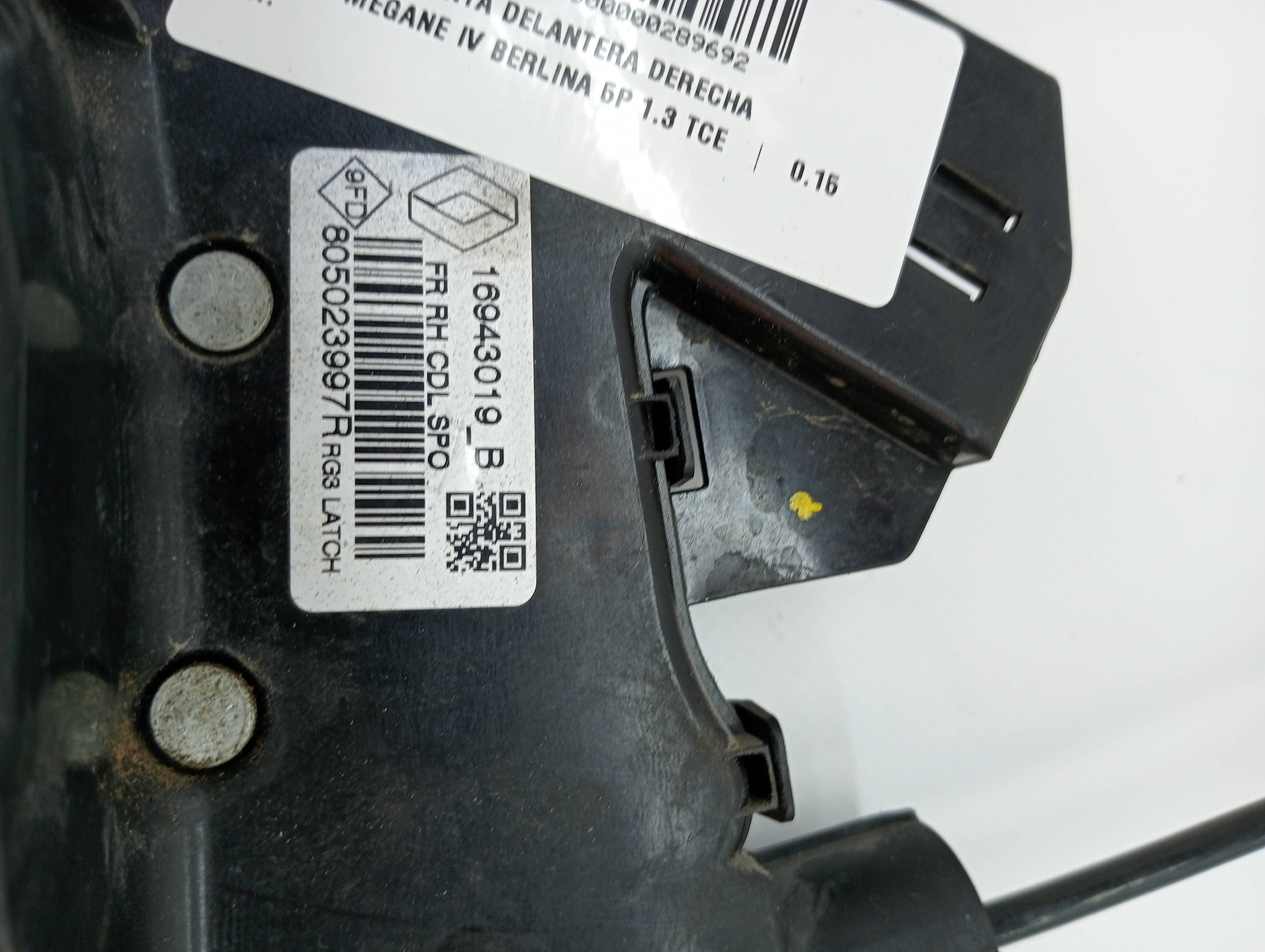 Cerradura puerta delantera derecha RENAULT MEGANE IV BERLINA 5P 2