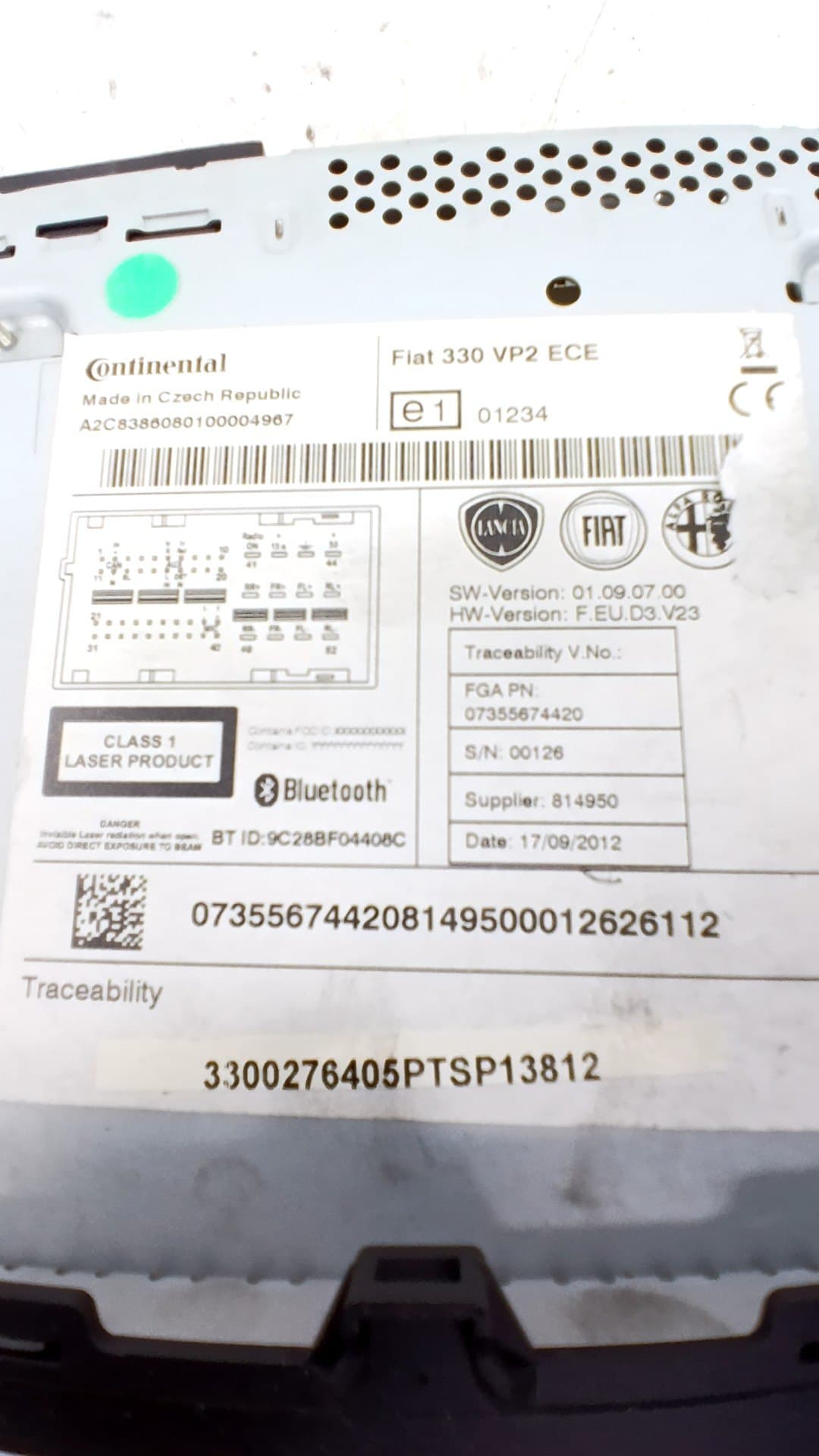 Sistema audio / radio cd FIAT 500 L (330) 3