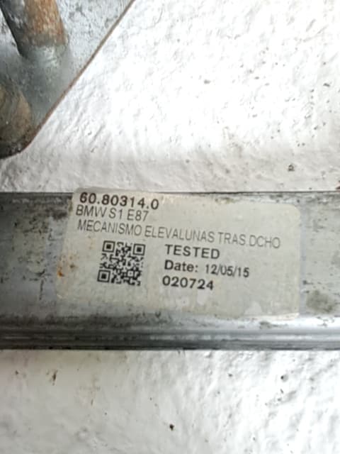 Elevalunas trasero derecho BMW SERIE 1 BERLINA (E81/E87) 2