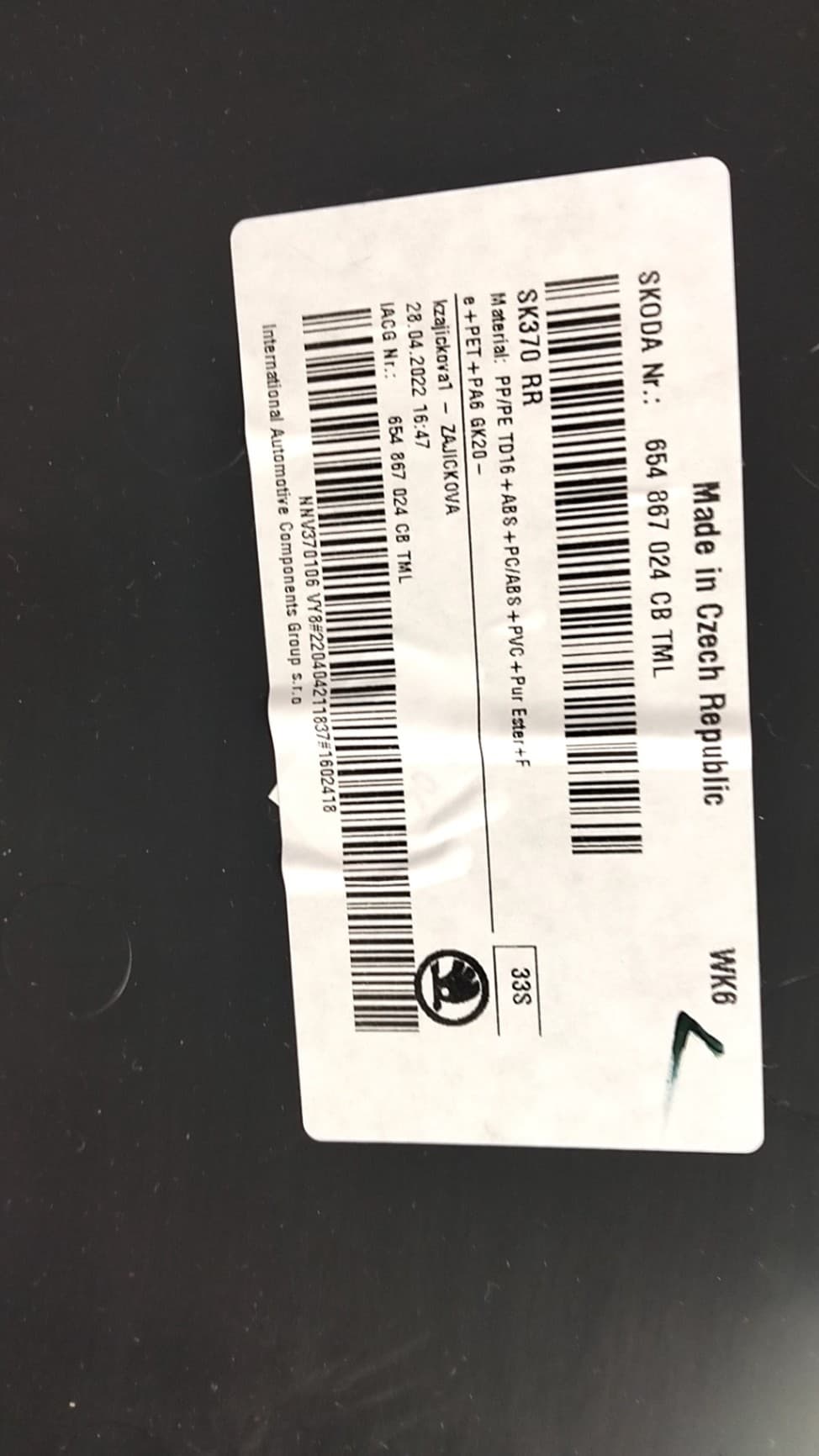 Guarnecido puerta trasera derecha SKODA KAMIQ (NW4) 2